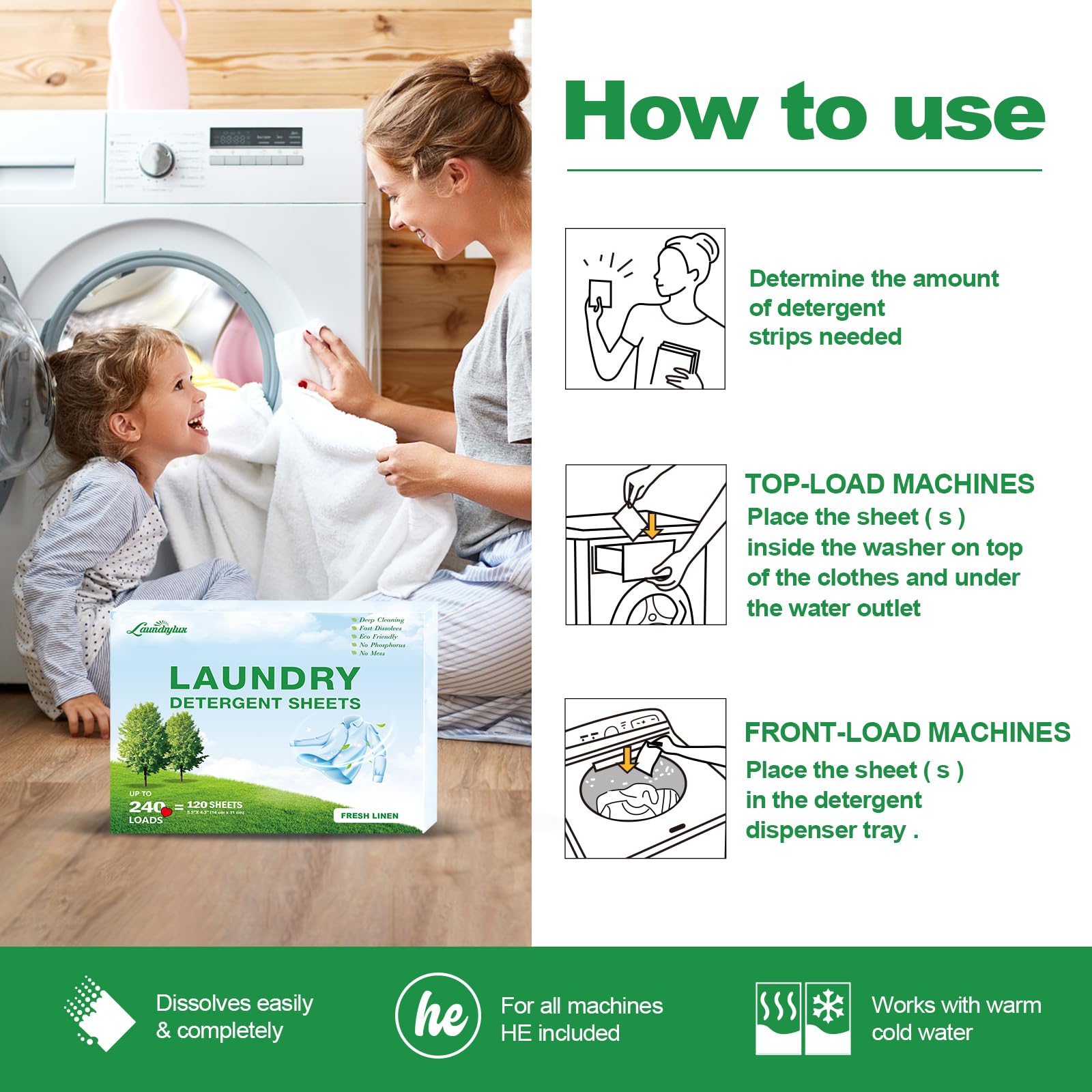 Laundry Detergent Sheet (120 Count)