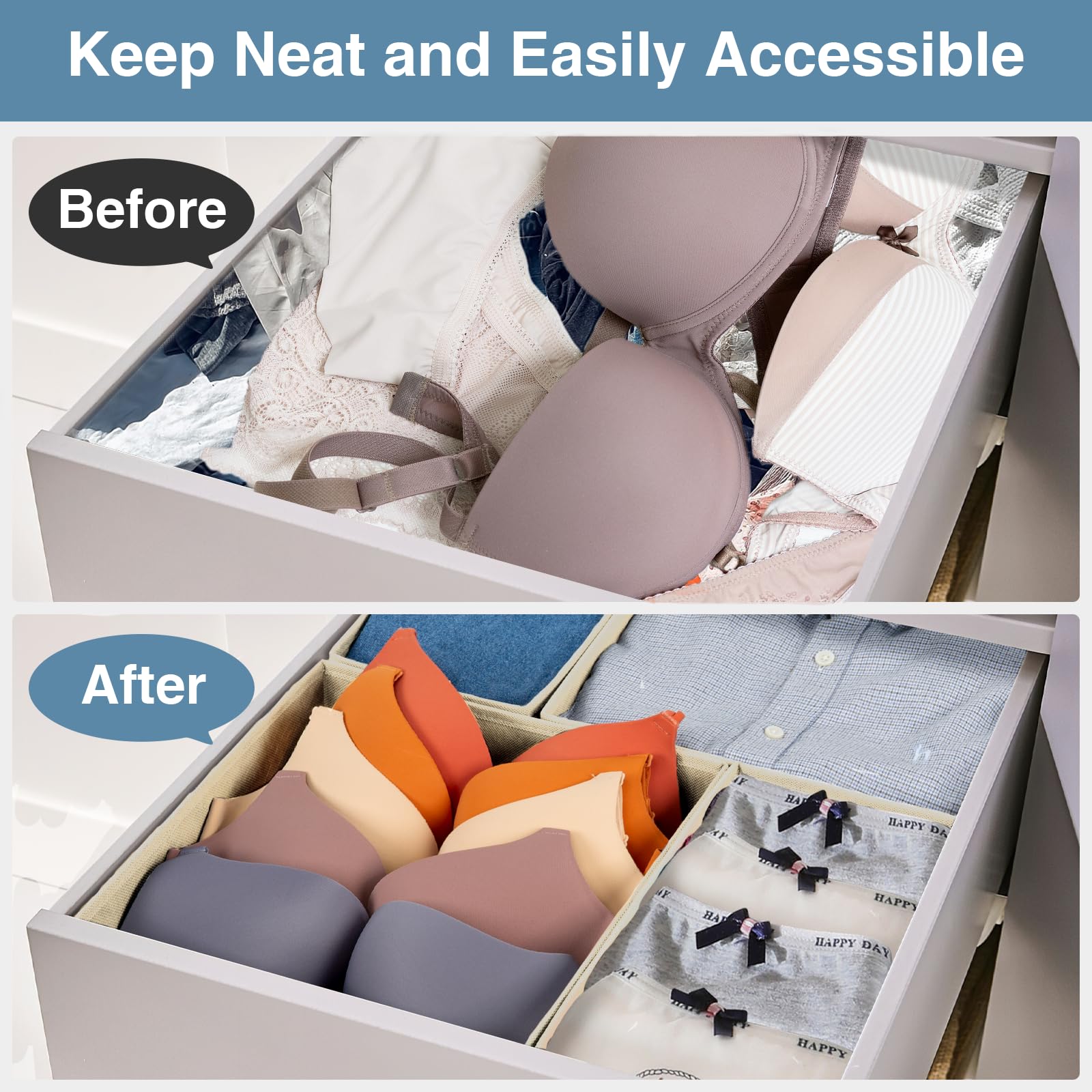 Drawer Organizer Clothes (24 Count)