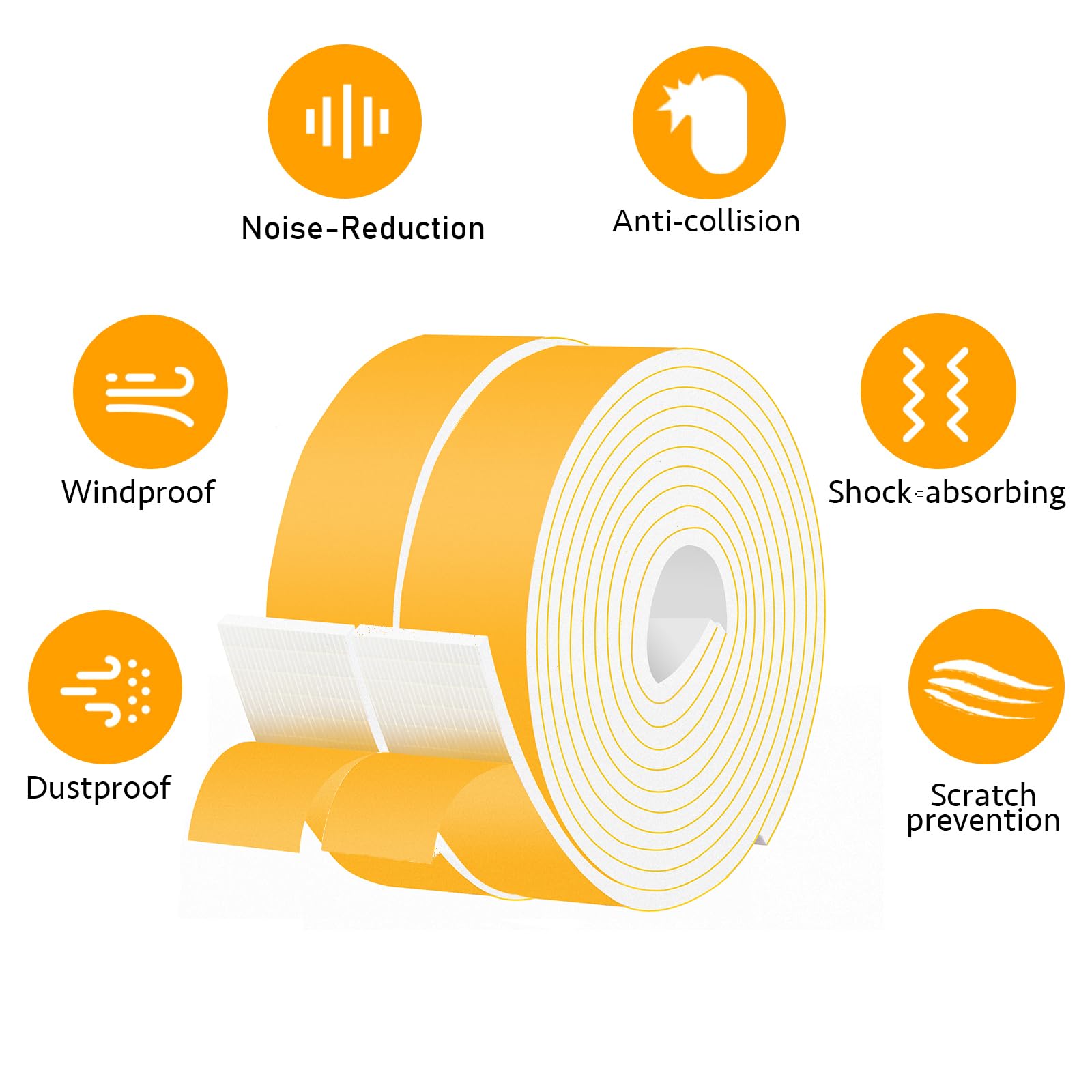 Extra Wide Foam Strip for Door & Windows (13 Foot)