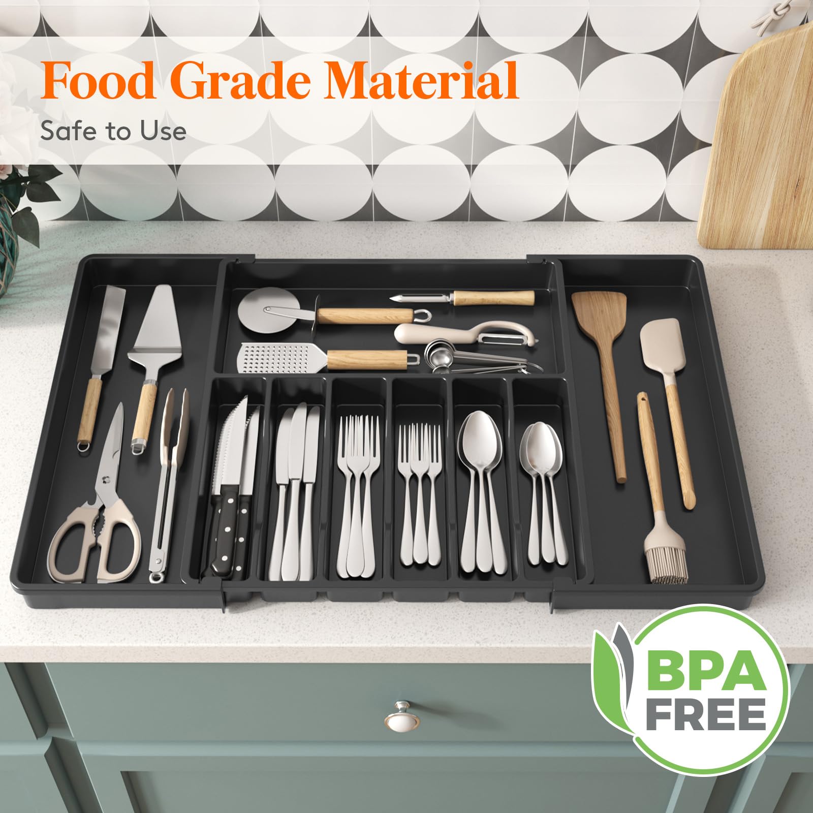 Extra Large Silverware Drawer Organizer