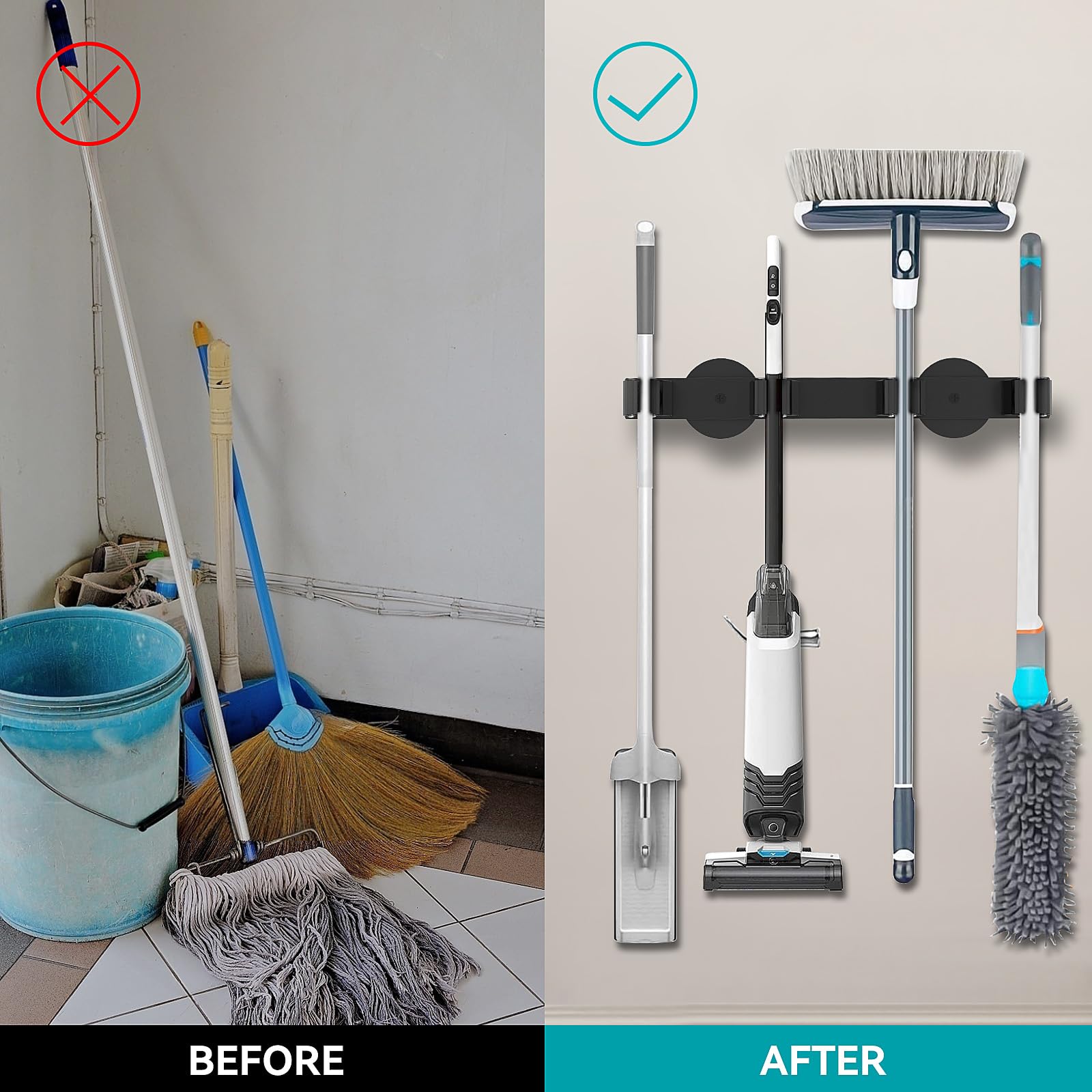 Magnetic Mop Broom Holder