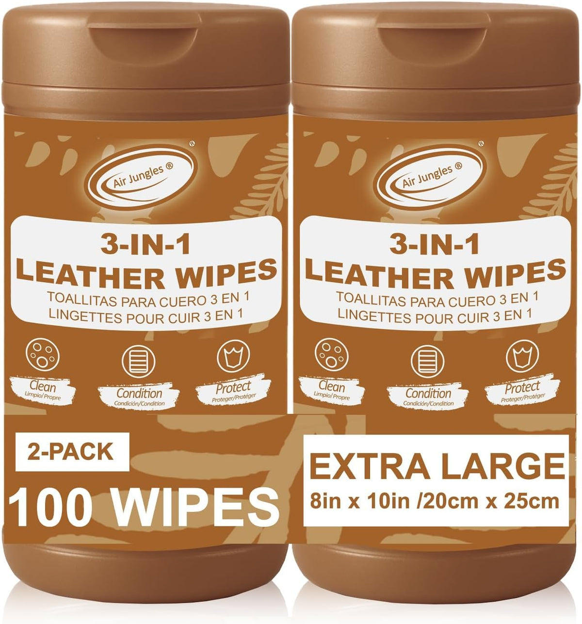 3in1 Leather Wipes 50 Count (100 Count)