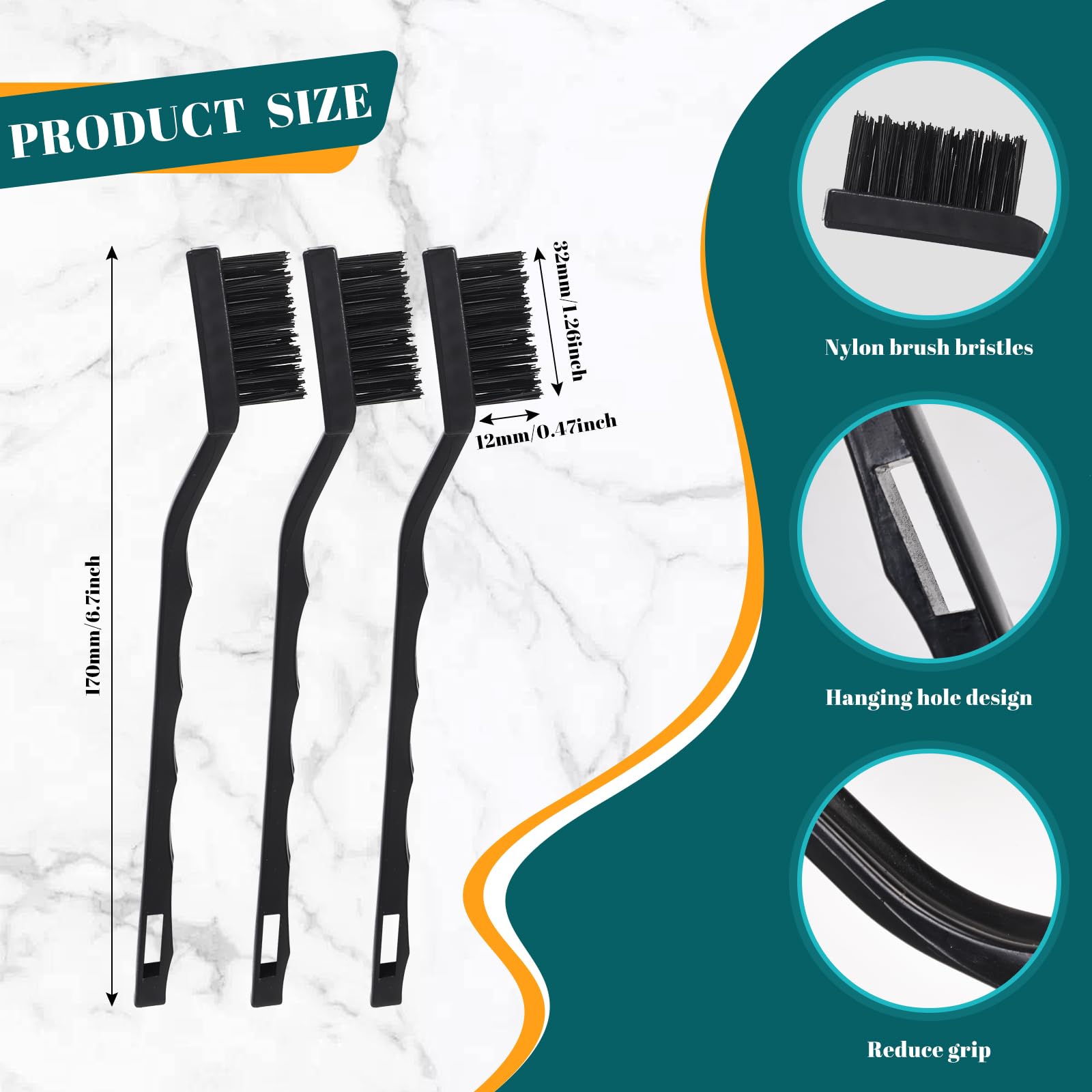 24 Pcs Mini Nylon Brush Set (24 Count)