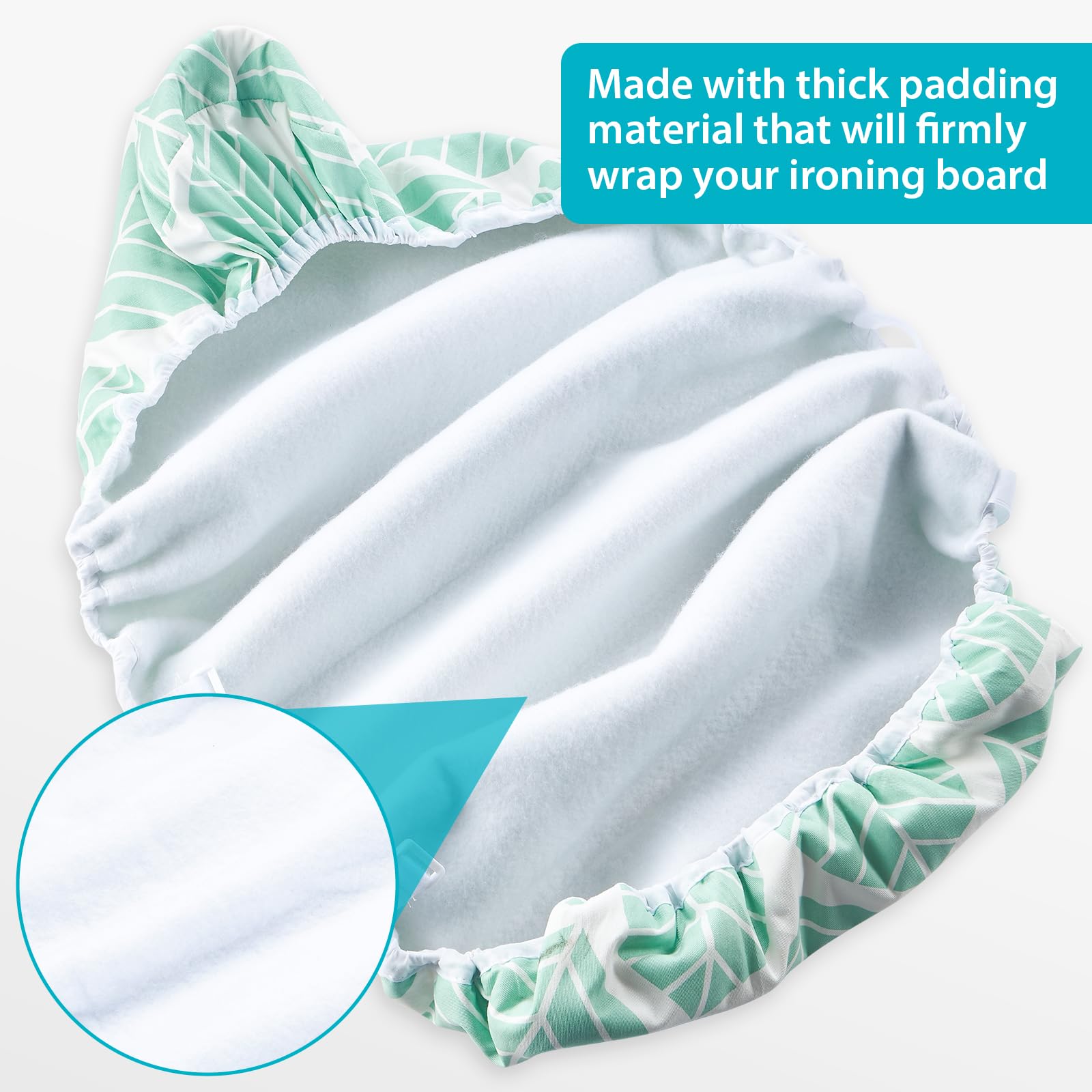 Extra Wide Ironing Board Cover with Padding 18 x 54 inch Heat Reflective with Hook and Loop Fasteners