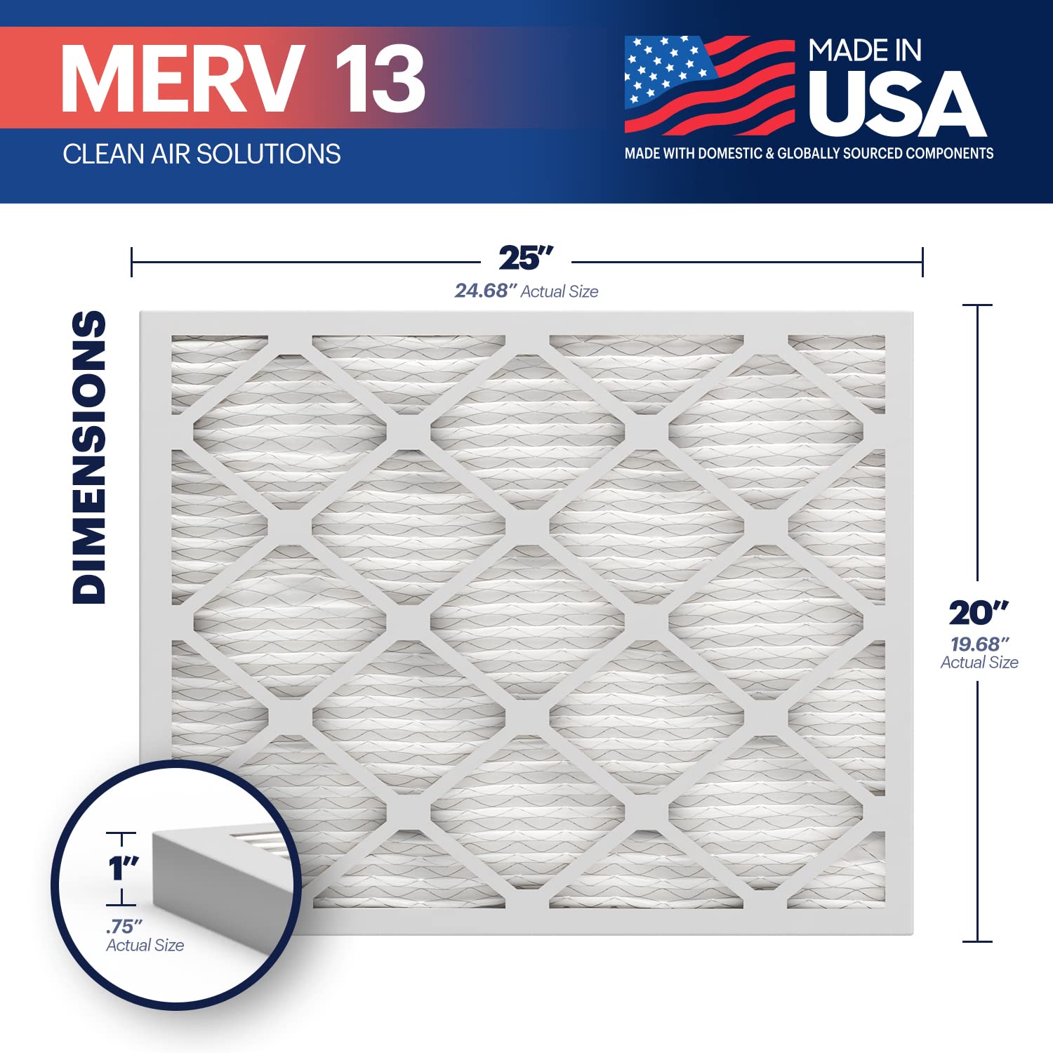 TruFilter 20x25x1 Air Filter MERV 13 (4 Count)