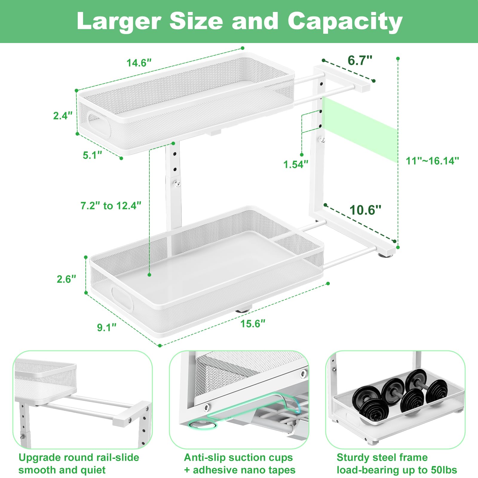 Under Sink Organizer 2 Pack