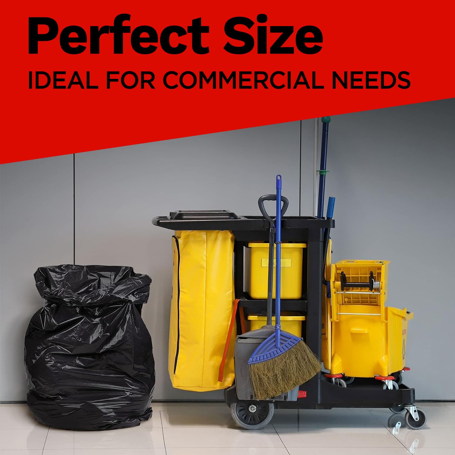 33 Gallon Durable Black Trash Bags (100 Count)