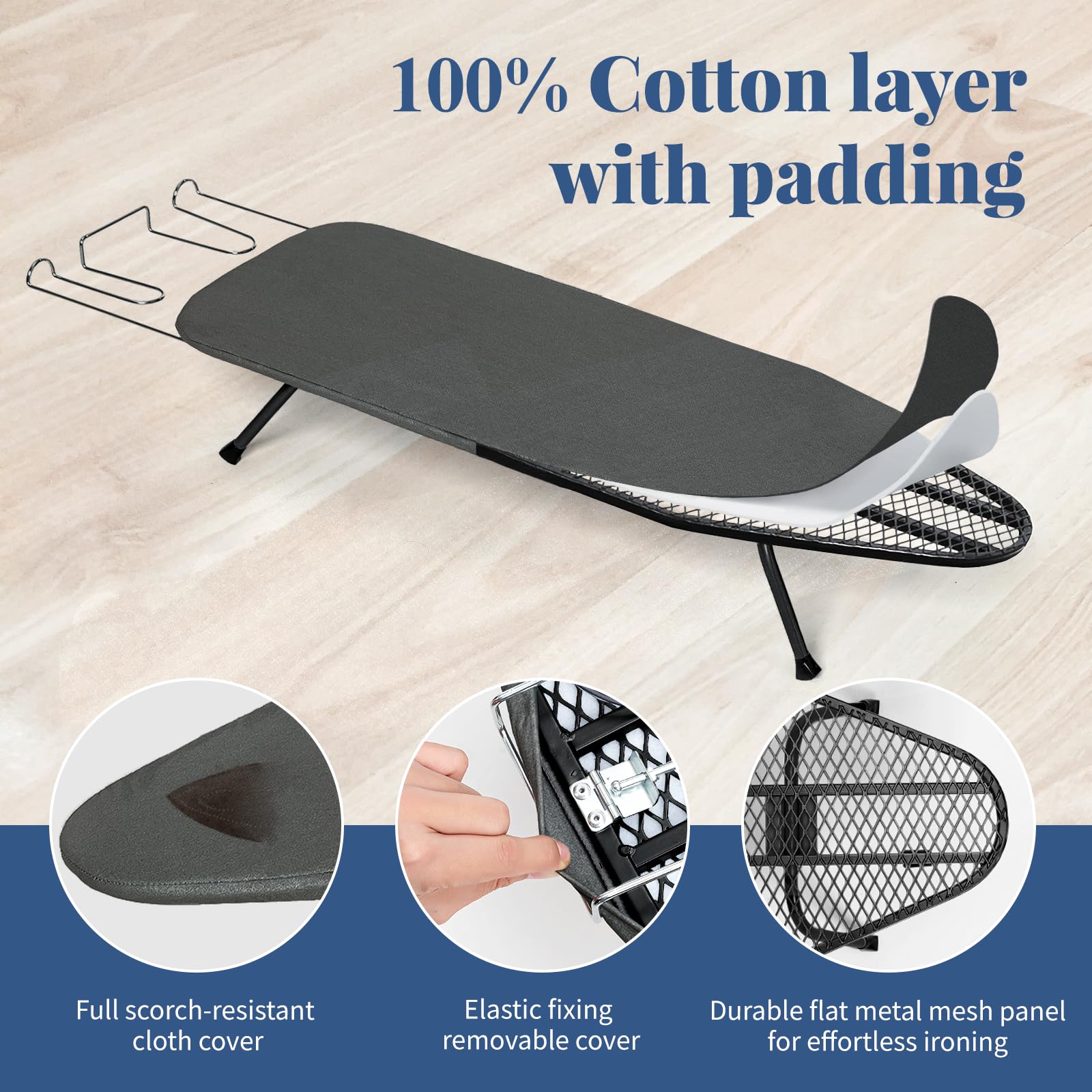 Small Ironing Board Foldable 31"x12" Black