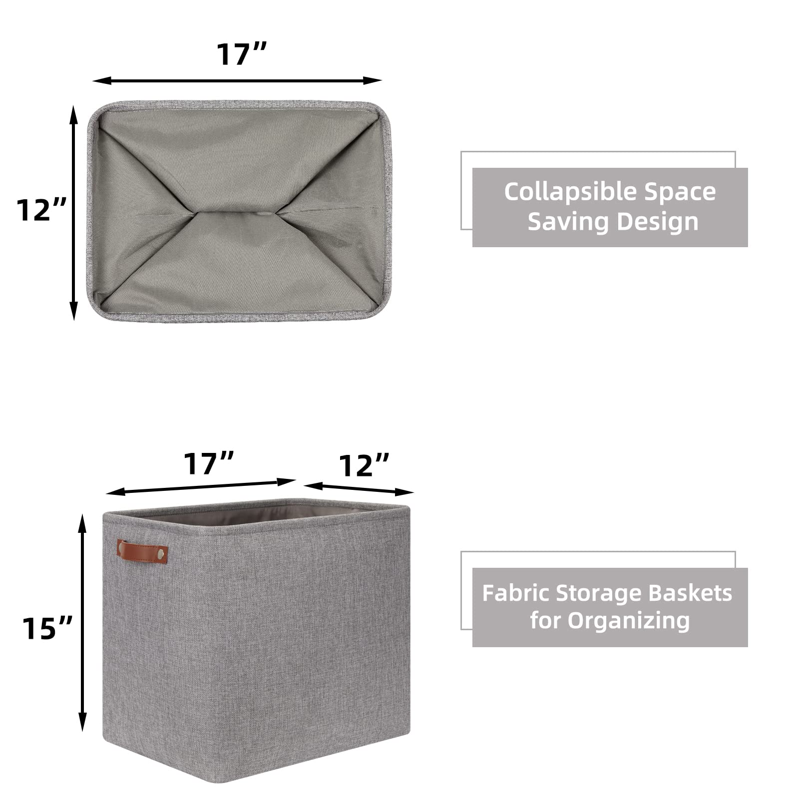 Tall Storage Baskets for Shelves (2 Count)