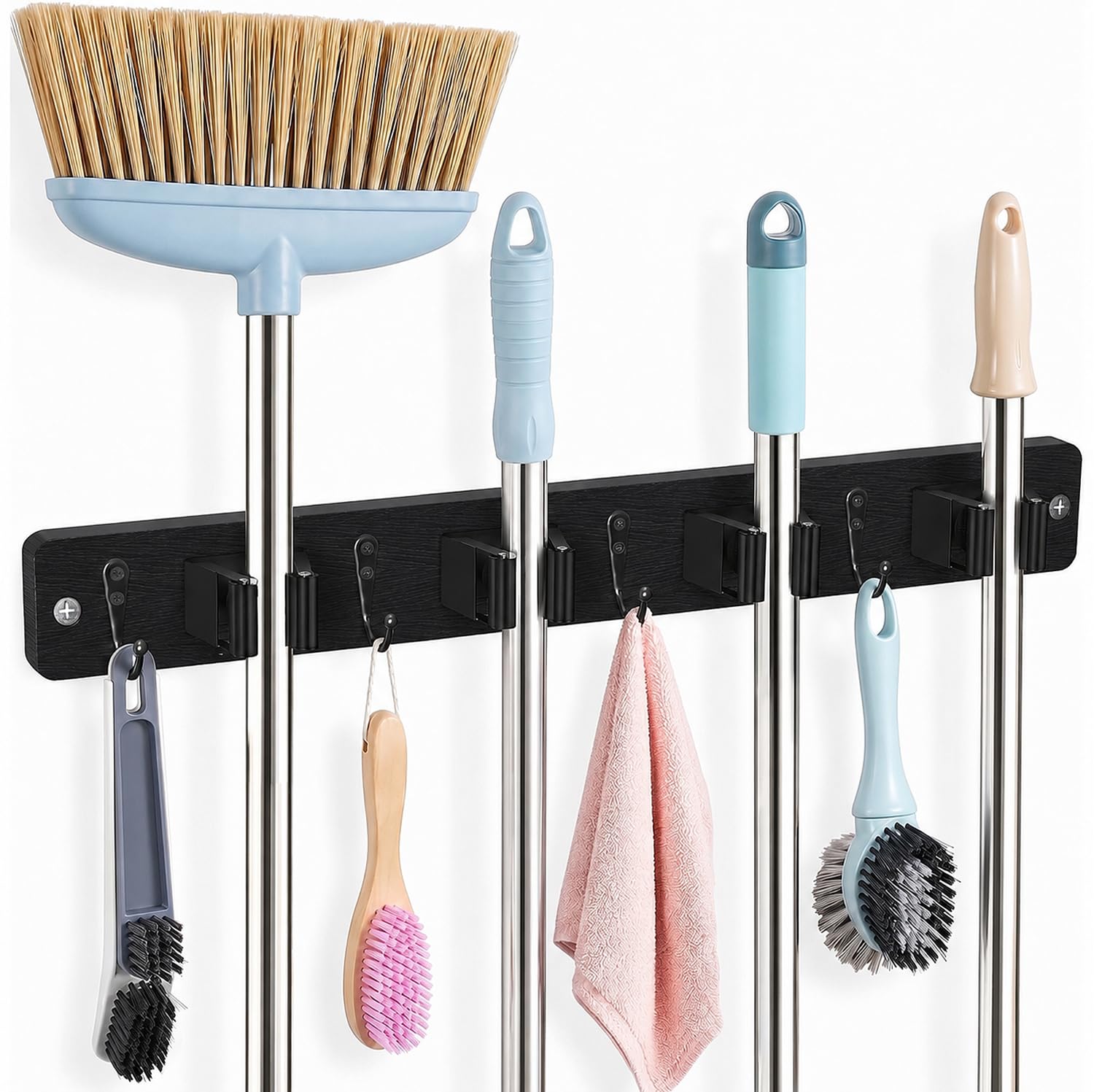 Black Broom Holder Wall Mount