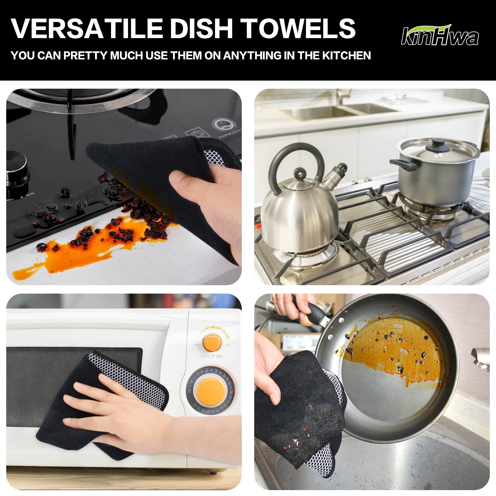 Dish Cloths for Washing Dishes with Scrub Side (9 Count)