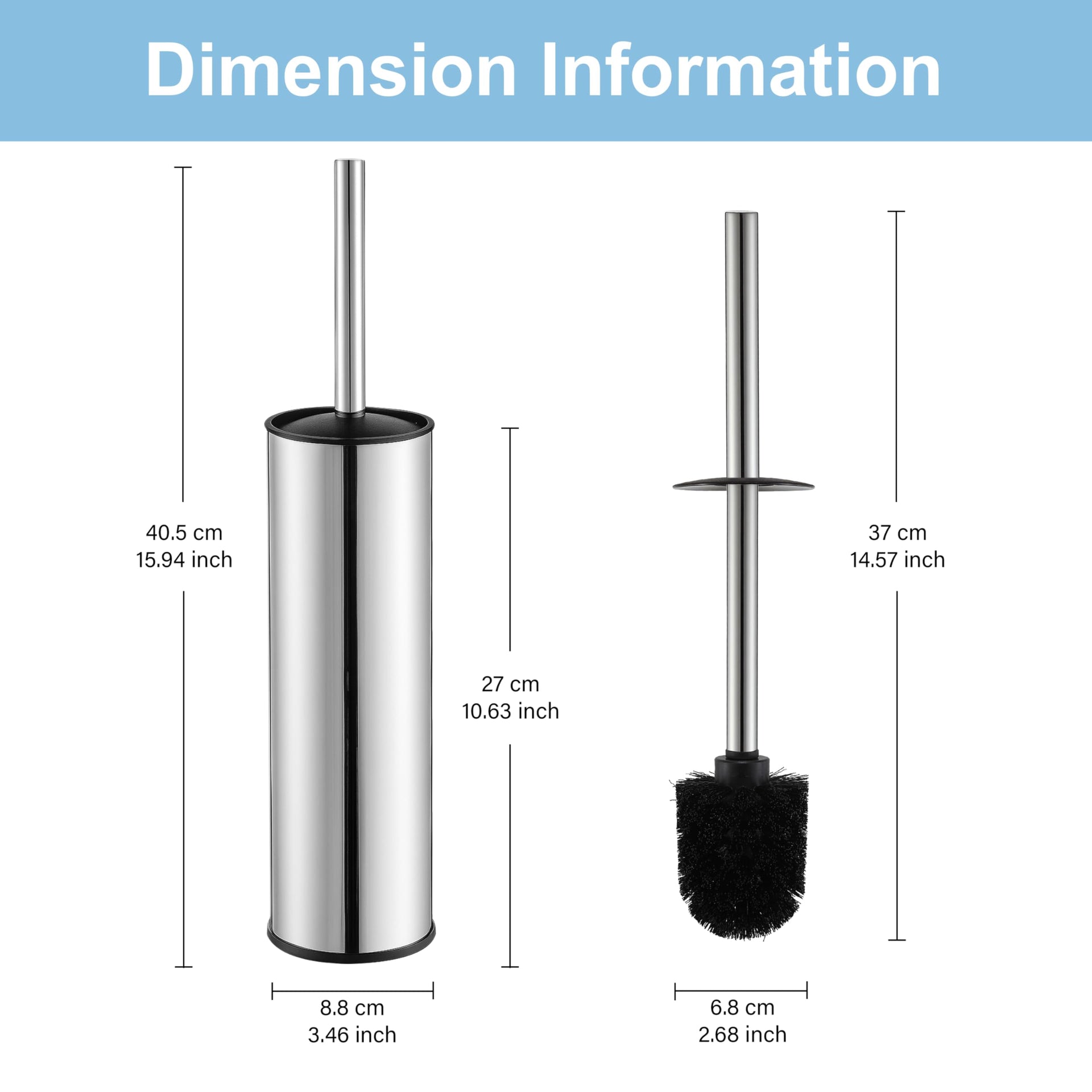 Chrome Toilet Brush and Holder