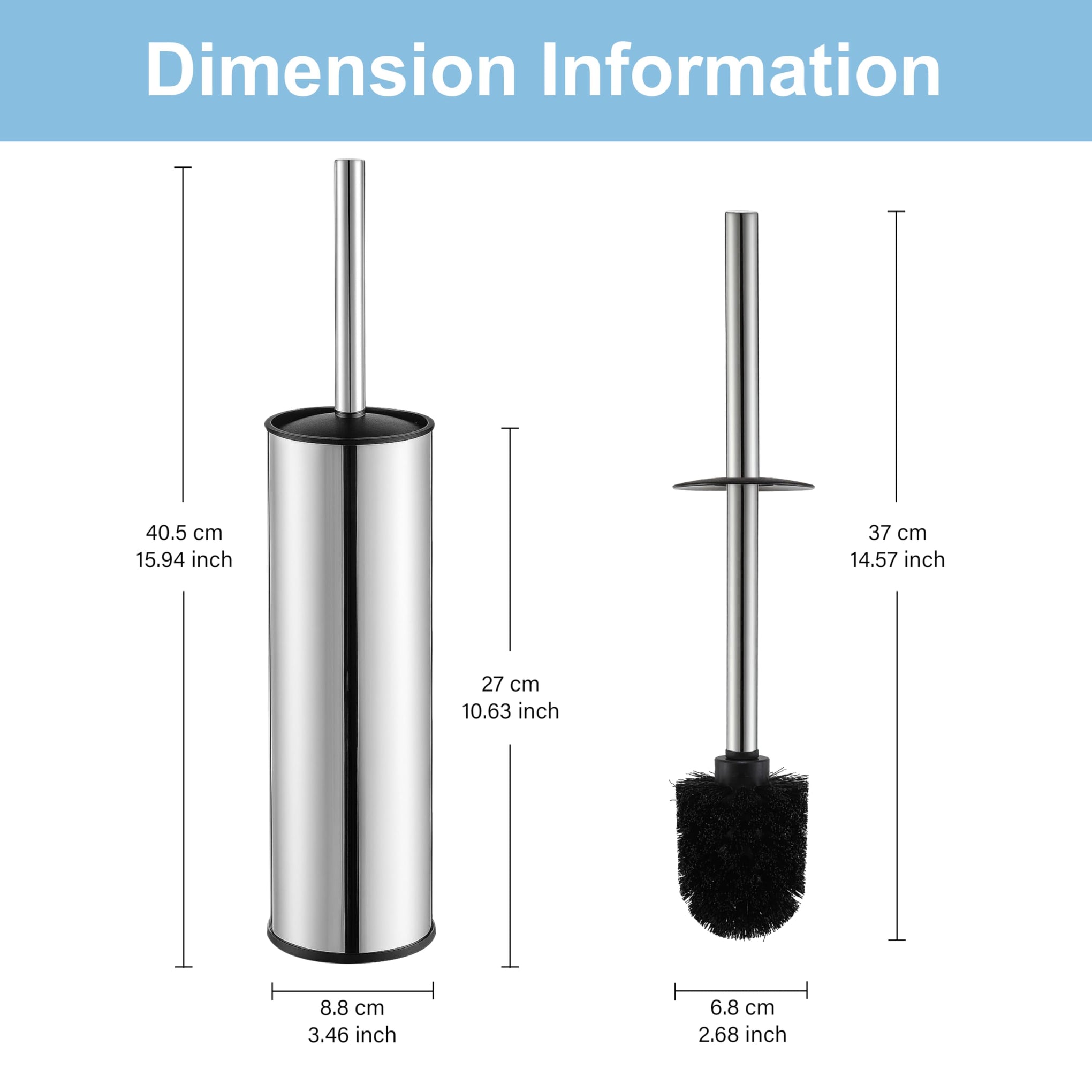 Chrome Toilet Brush and Holder