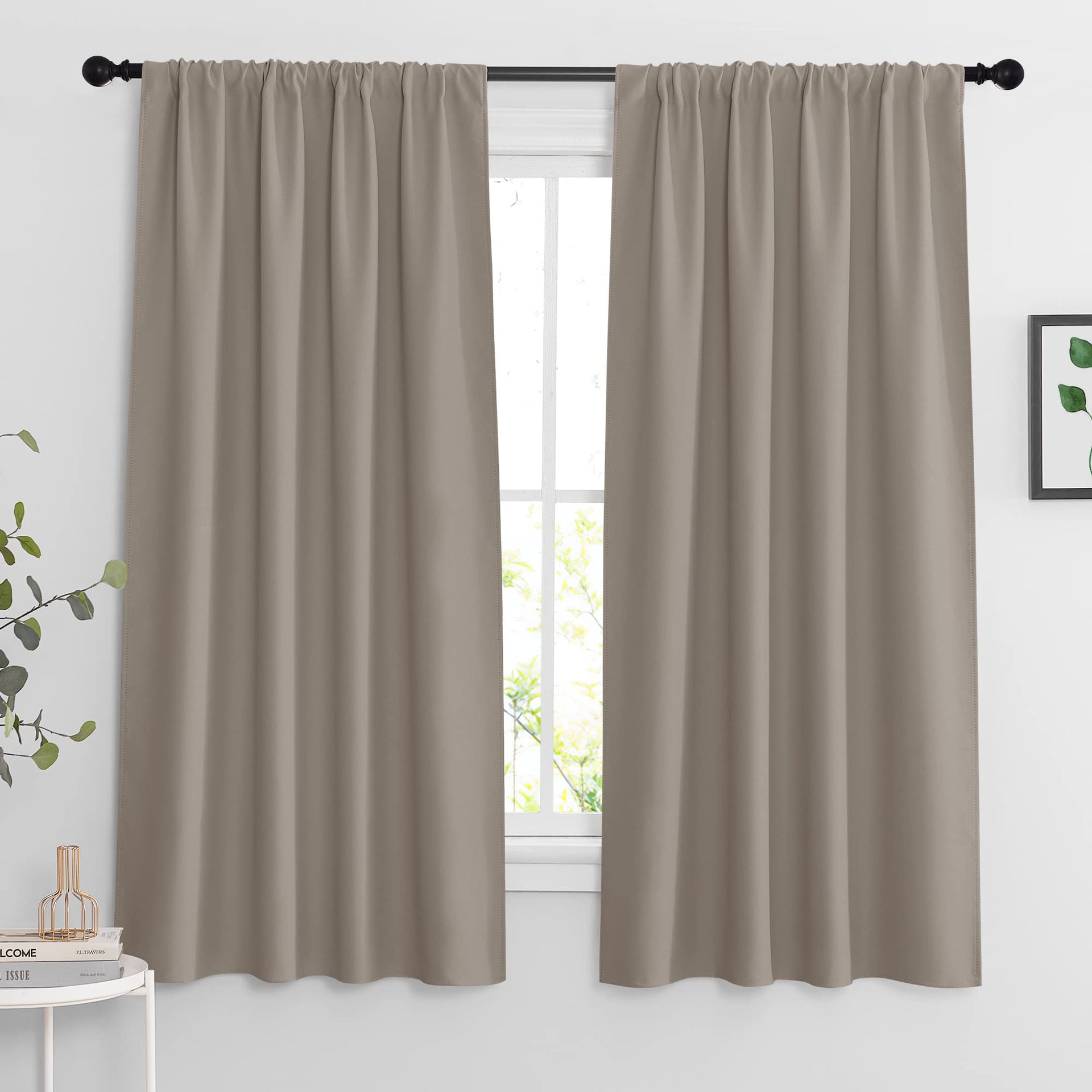 Blackout Curtains for Bedroom Living Room Nursery 63 inches Long (2 Count)