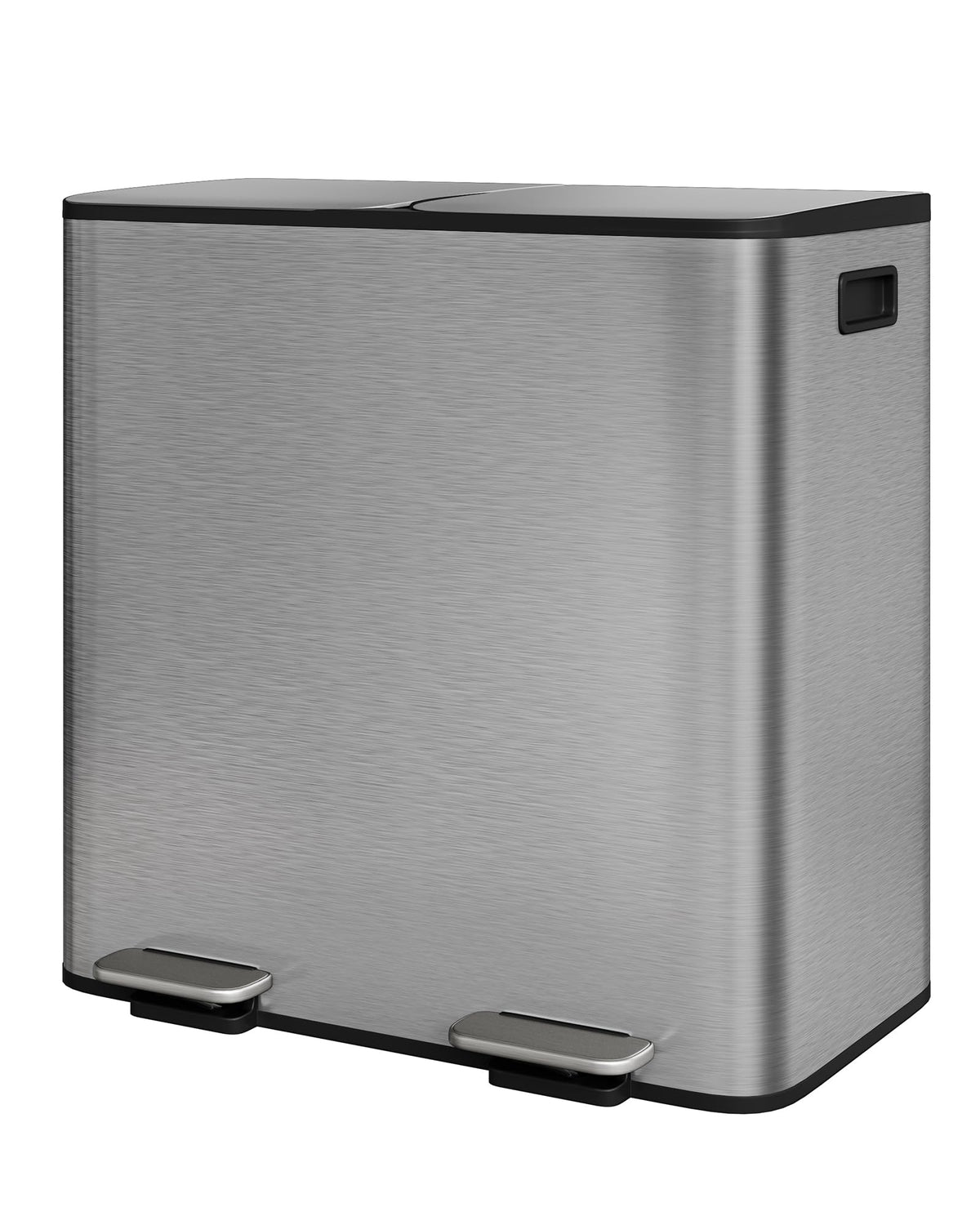 2 x 10.6 gal Stainless Steel Double Trash Can with Lid for Kitchen