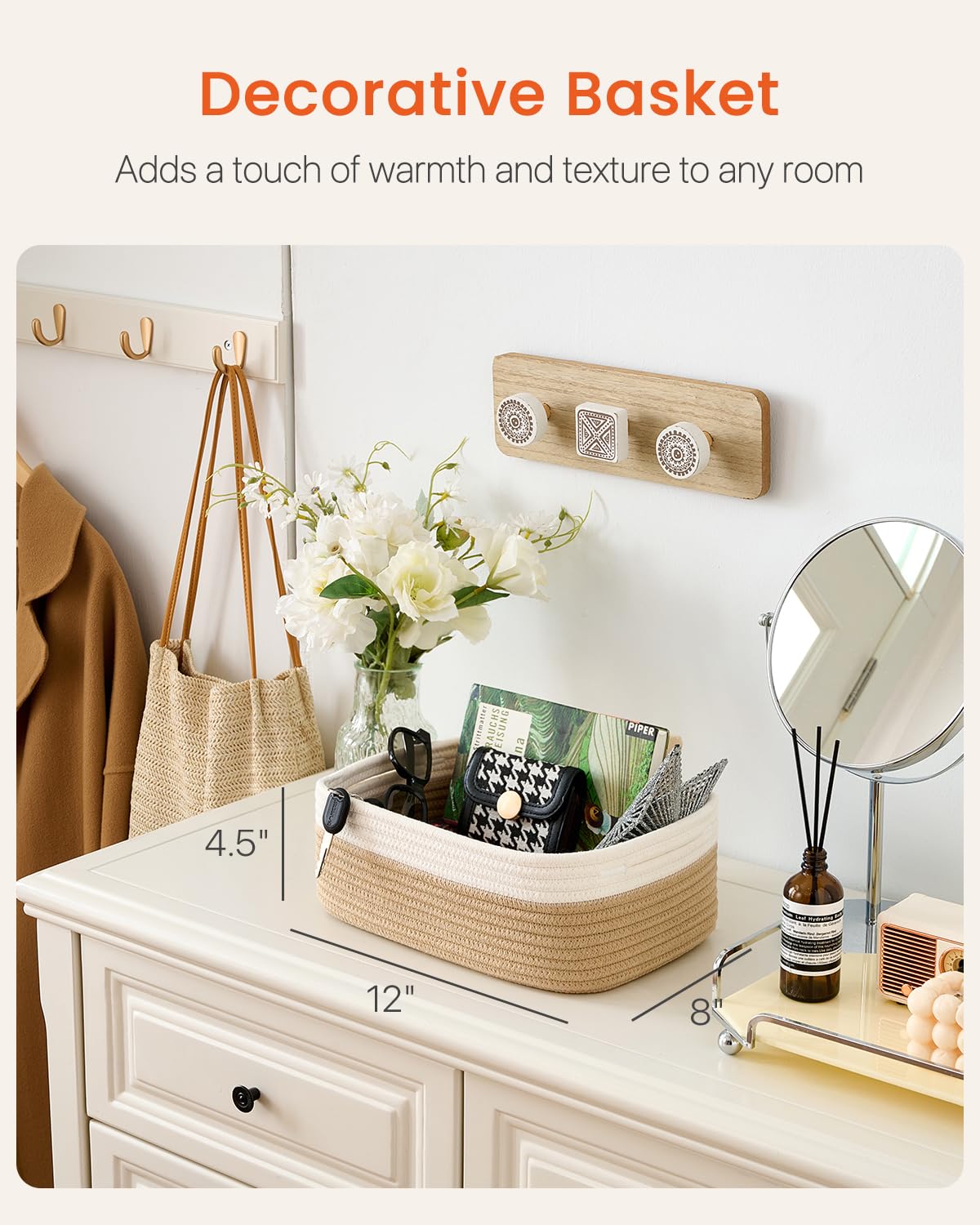 Small Woven Storage Basket for Organizing (3 Count)