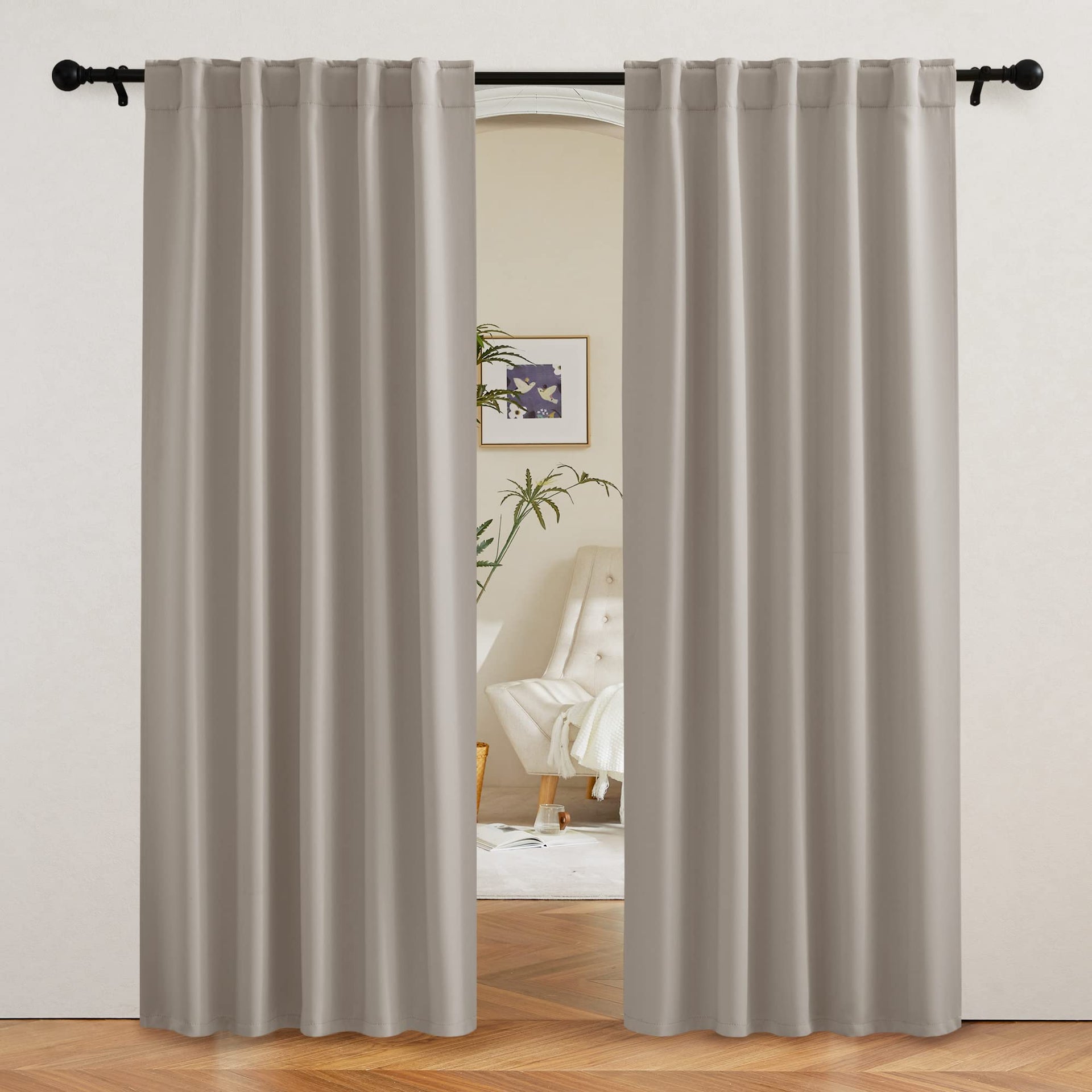 Blackout Curtains 80 inches Long for Bedroom Living Dining Room (2 Count)
