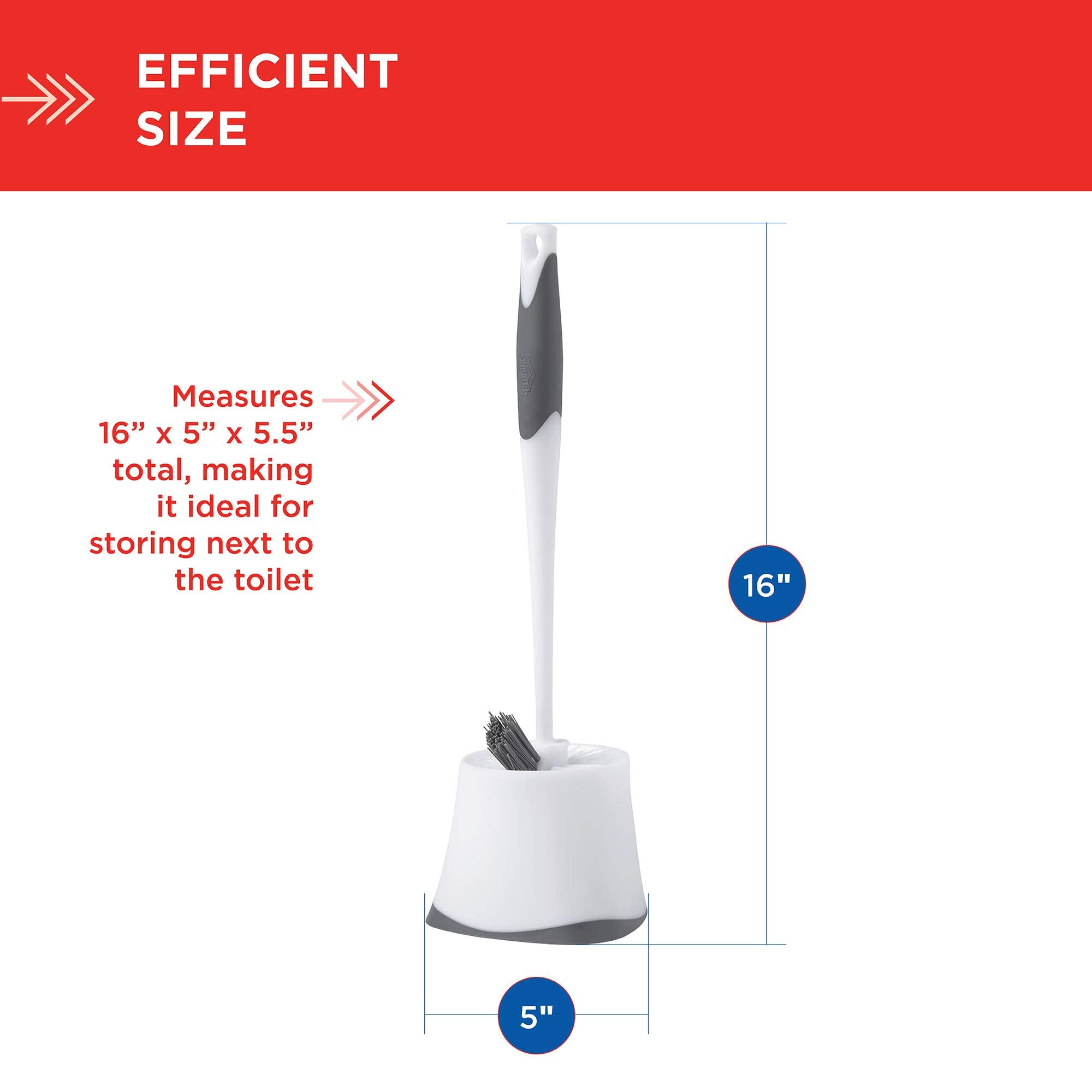 Corner Toilet Bowl Brush with Under Rim Scrubber