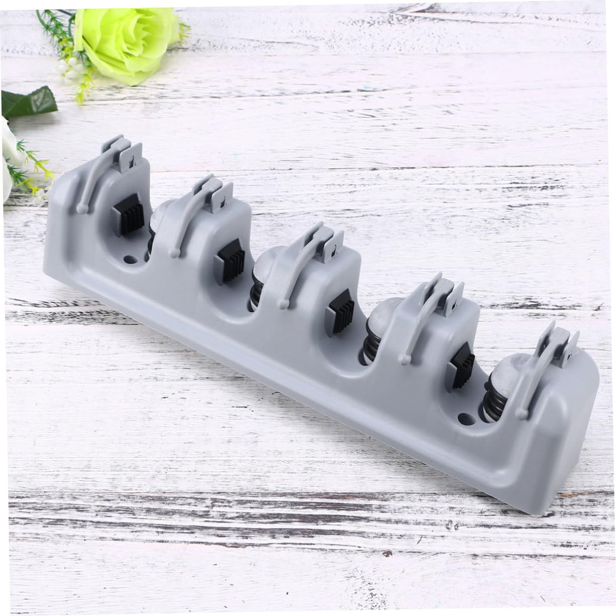 Multifunction Wall Mounted Mop Holder with Positions Hooks Bathroom Organizer for Brooms Cleaning Tools Easy Installation Space Saving Design