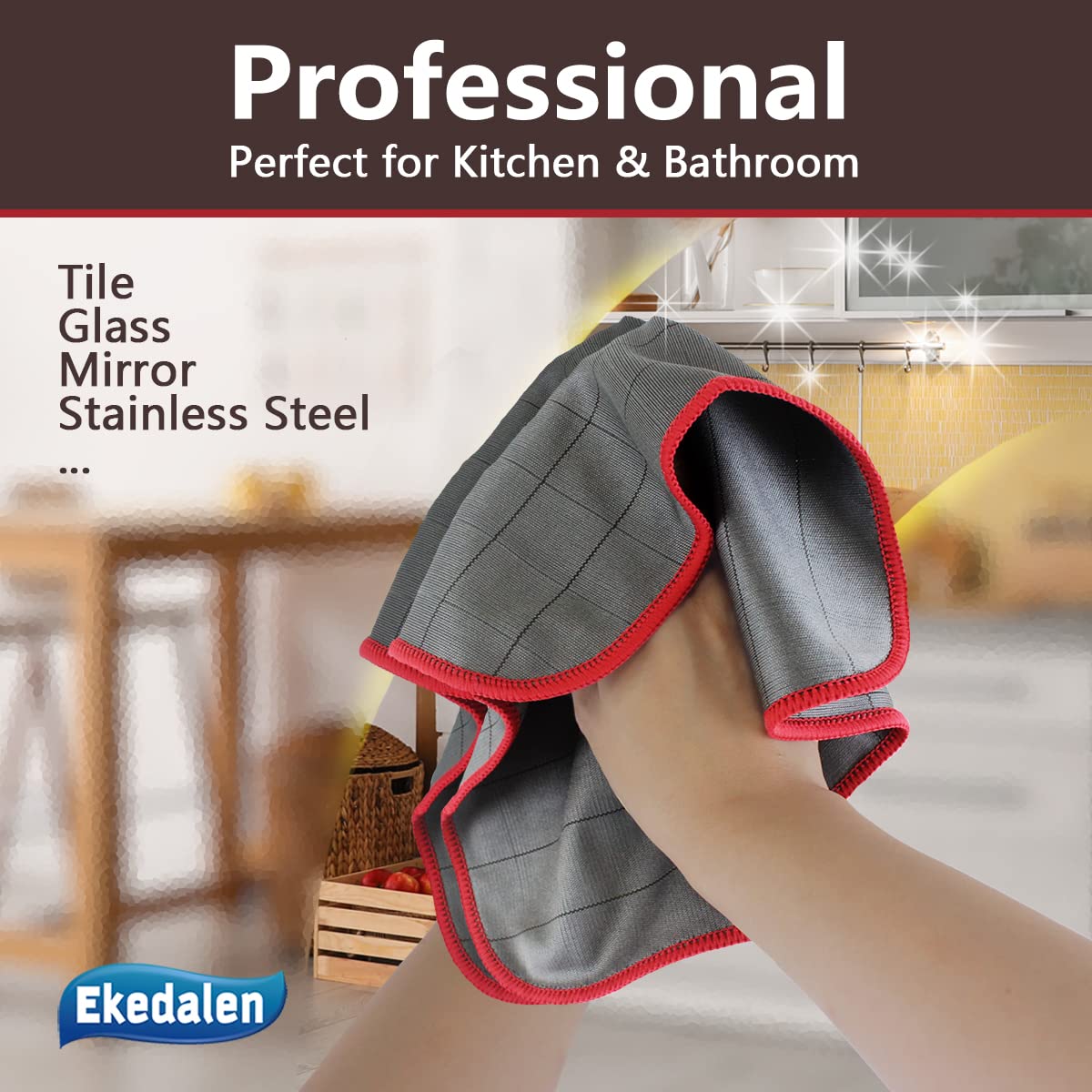 Microfiber Cleaning Cloth Lint Free Glass Polish (6 Count)