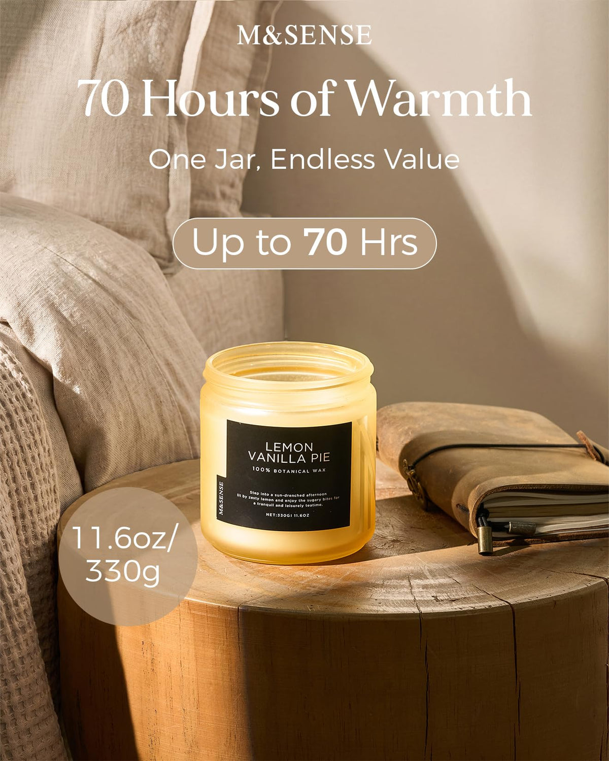 Lemon Vanilla Scented Candles for Home (11.6 Ounce)