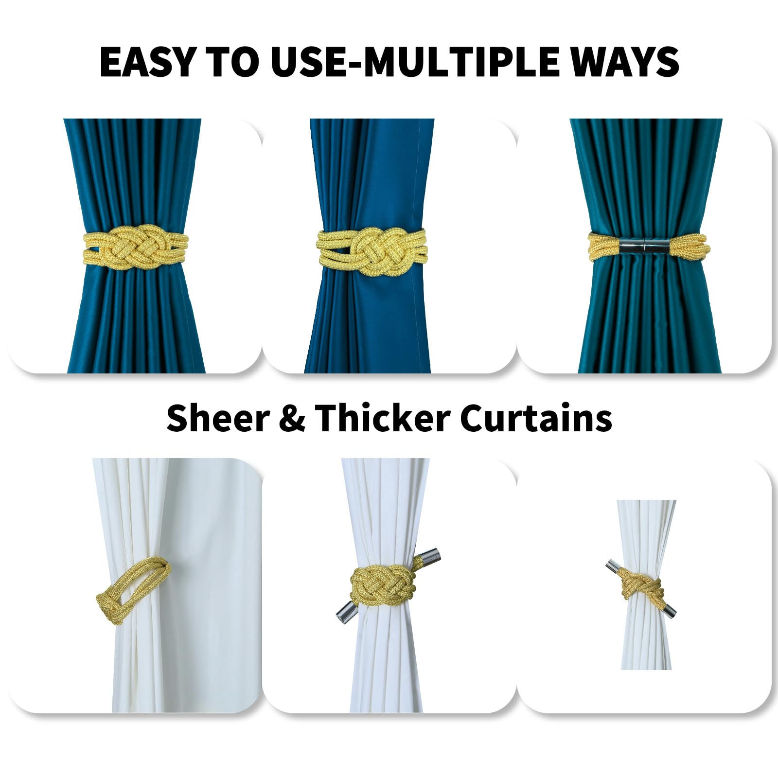 2 Pack Magnetic Curtain Tiebacks (2 Count)