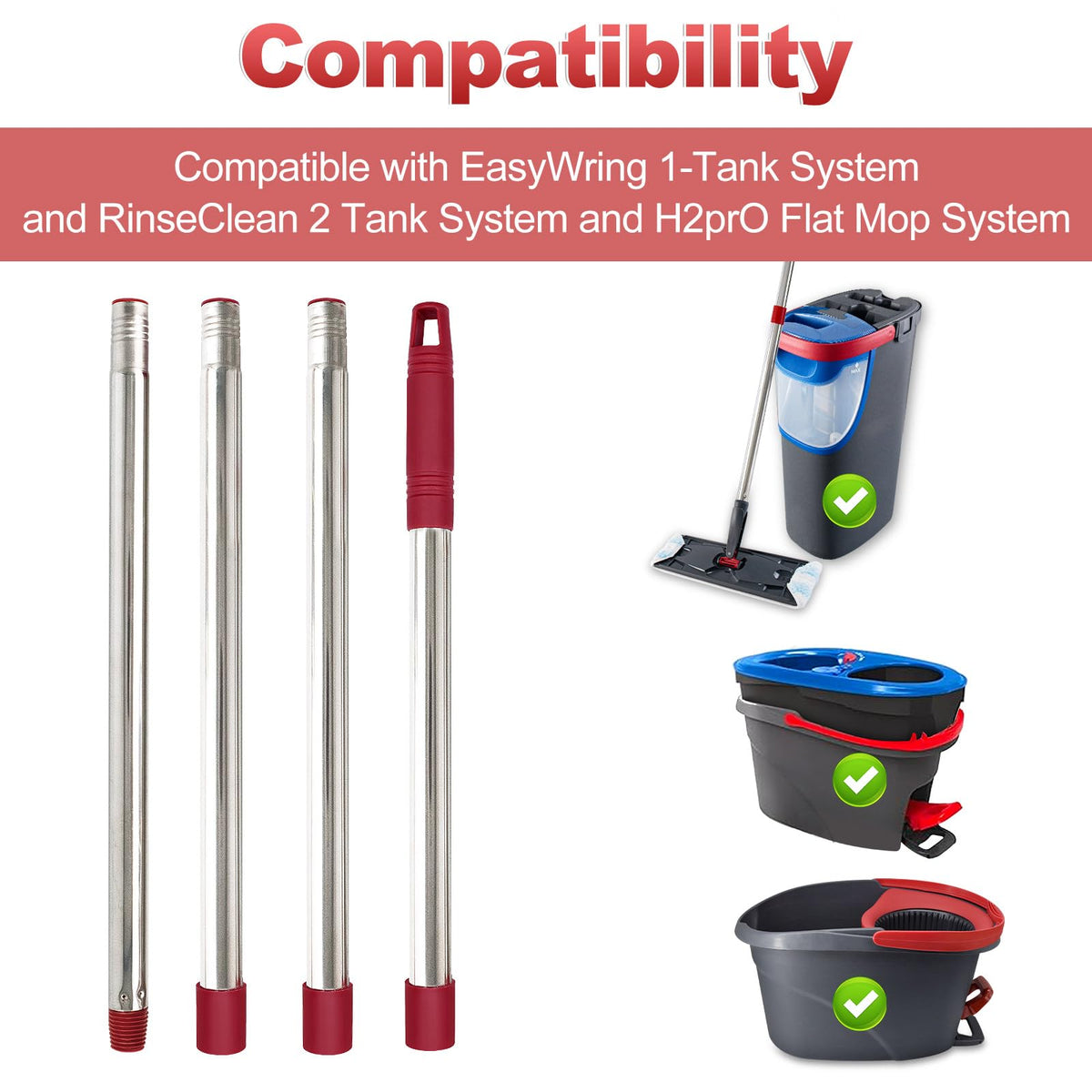 Mop Handle for Ocedar (4 Count)