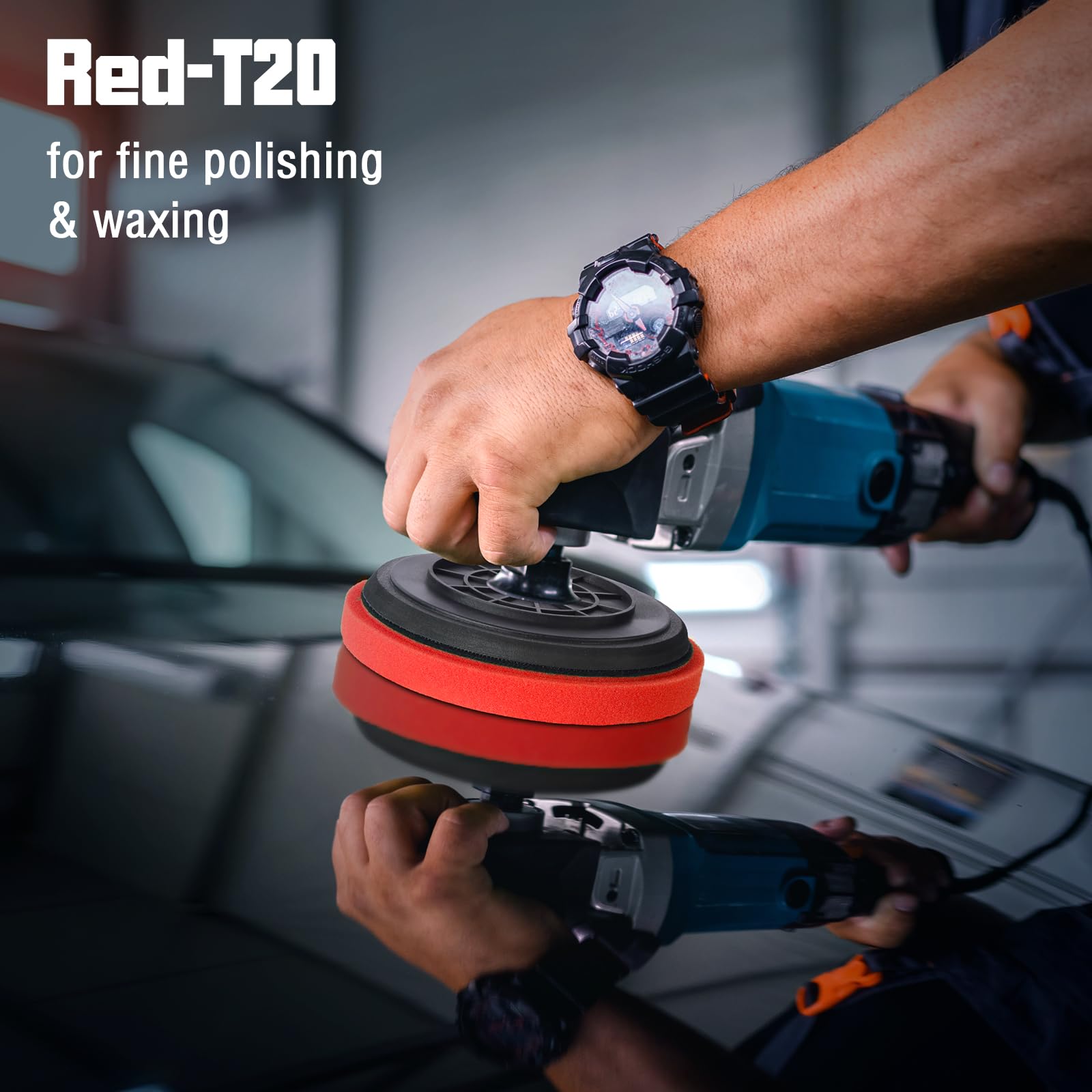 3 Pcs 6.5 Inch Red Foam Polishing Pad (3 Count)