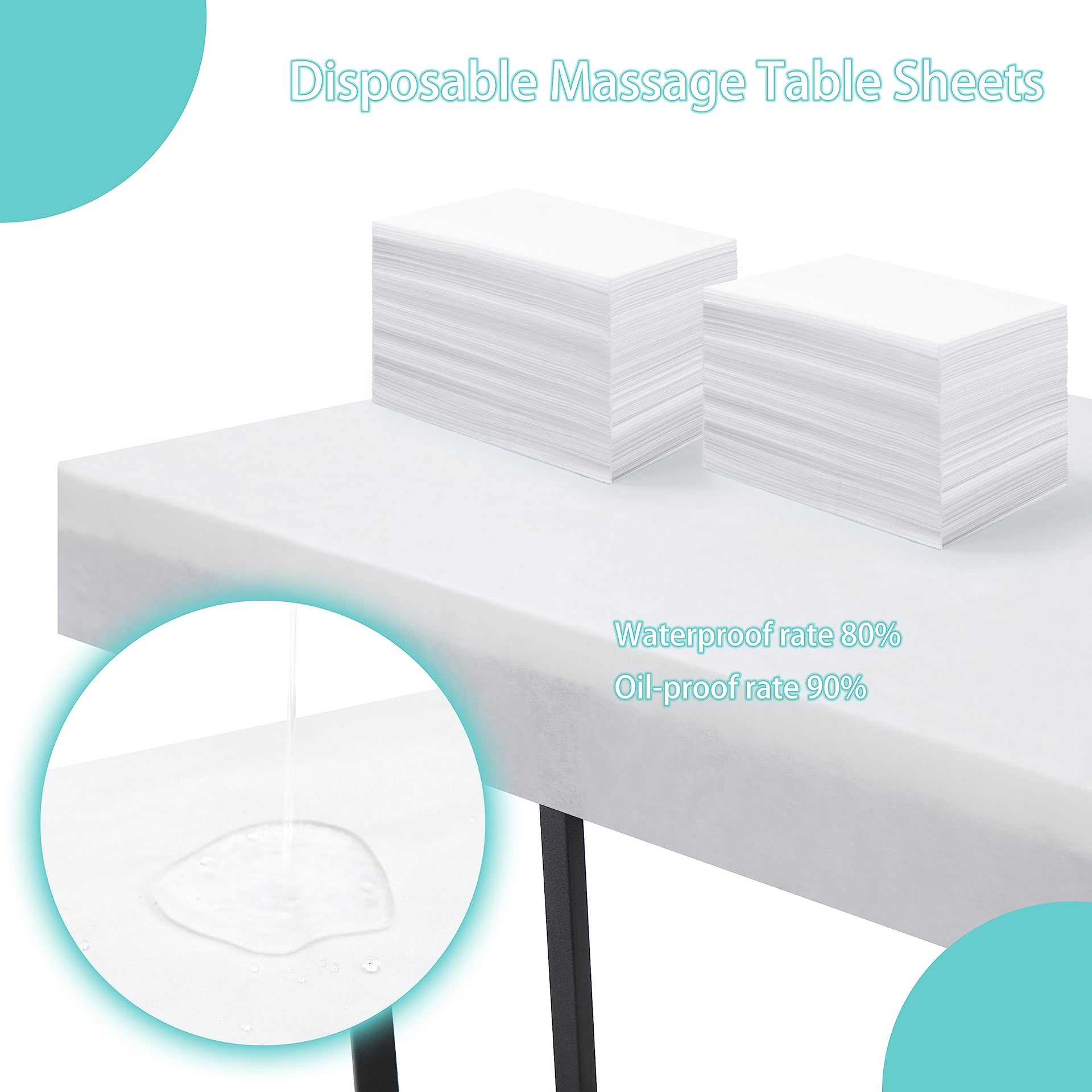 Disposable Bed Sheets for Massage Table 100 Pcs 31" x 71" Waterproof Massage Table Sheets Soft Non Woven Fabric SPA Massage Table Bed Cover Breathable for Beauty Tattoos Waxing Travel (100 Count)