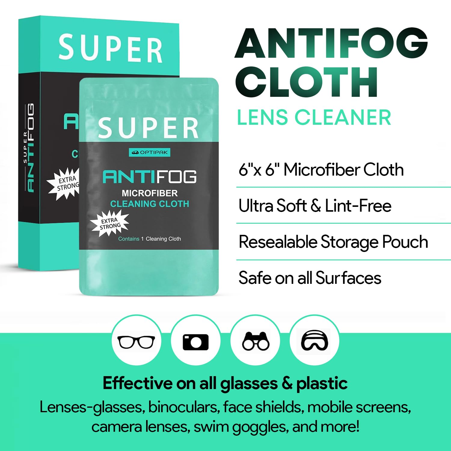 Anti Fog Microfiber Cleaning Cloth for Glasses (10 Count)