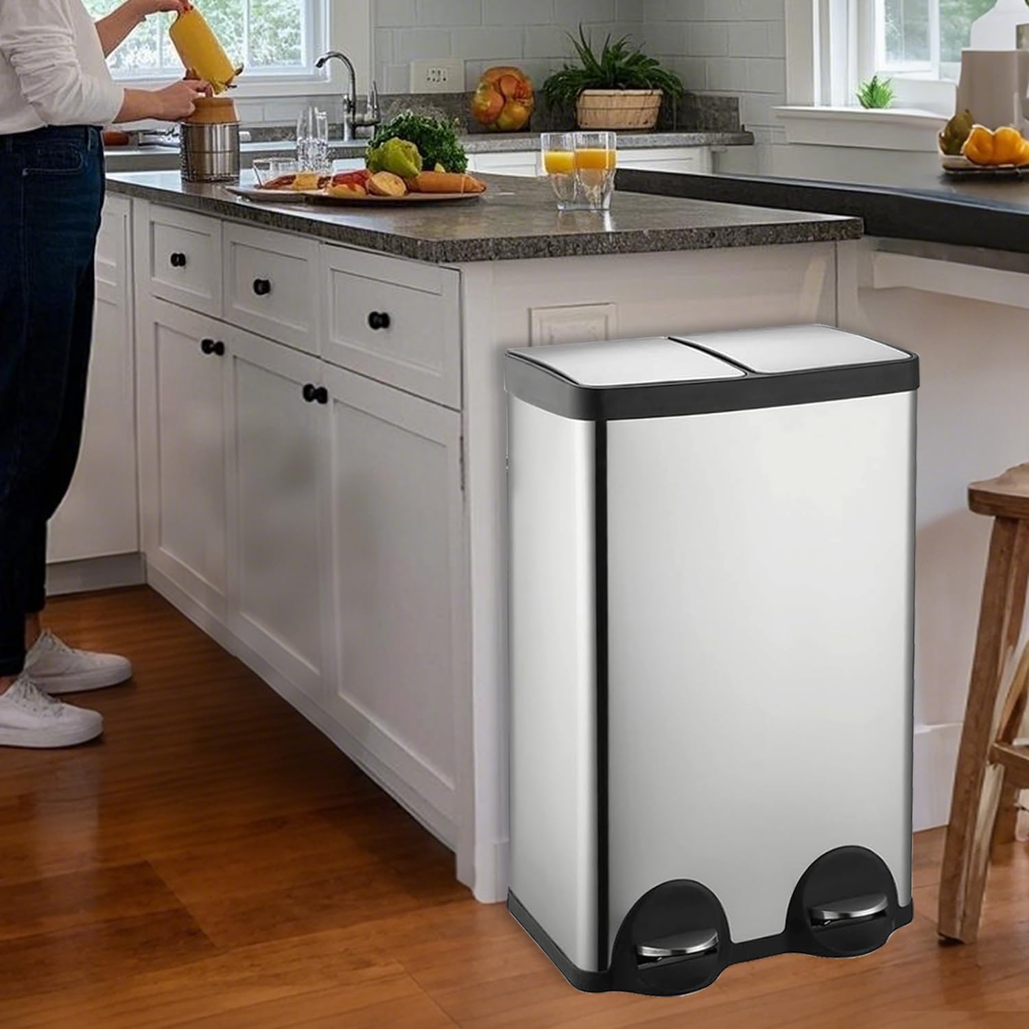 Dual Trash Can (2 Count (30L each))