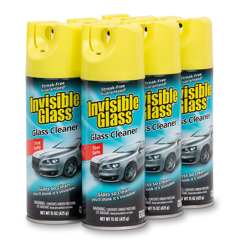 91163 6PK Premium Aerosol Glass Cleaner Spray for Car Windshields and Windows (90 Ounce) - ModHome Supplies