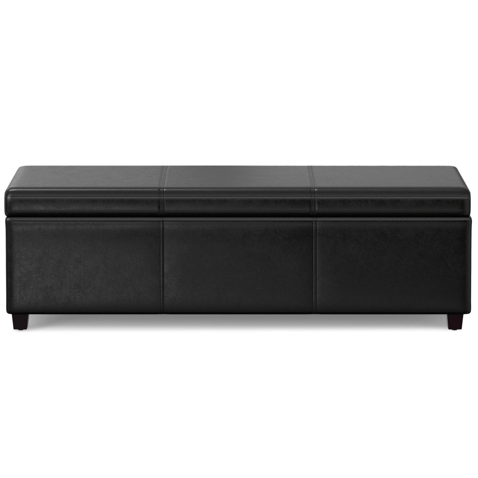 Castleford 48" Wide Linen Look Fabric Storage Ottoman in Grey