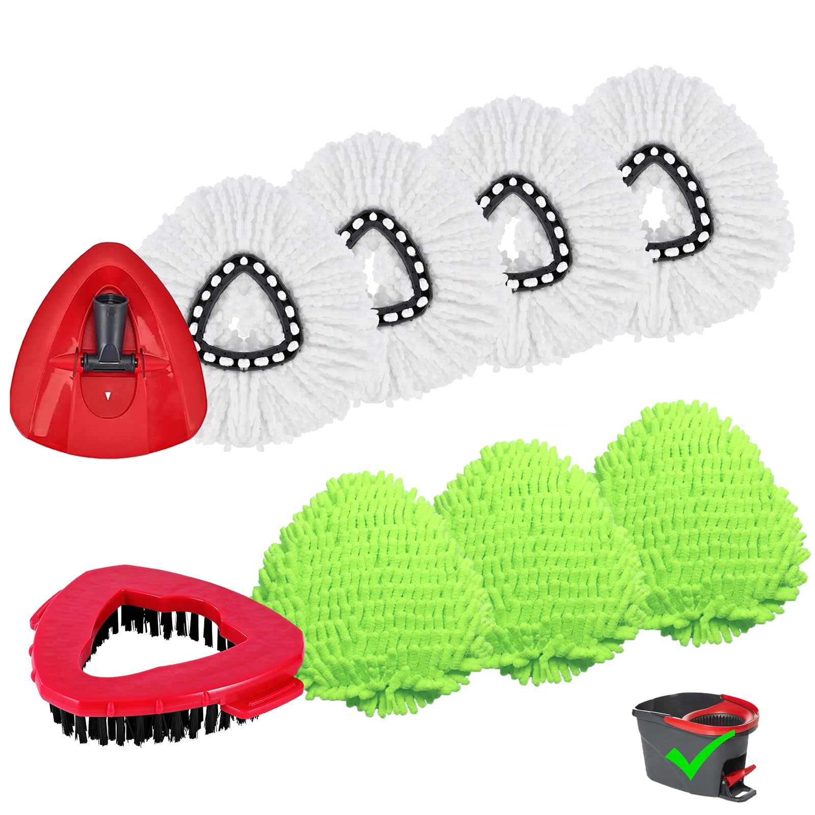 9 Pack Reusable Microfiber Mop Pads Compatible with O (9 Count)