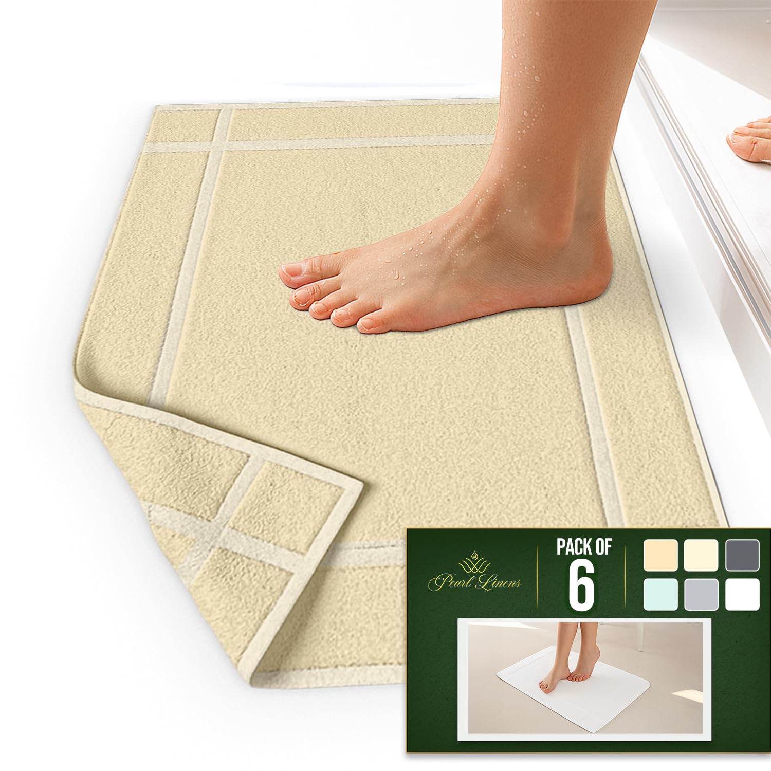 Pack of 6 100% Cotton Bath Mat 20x30 inches (6 Count)