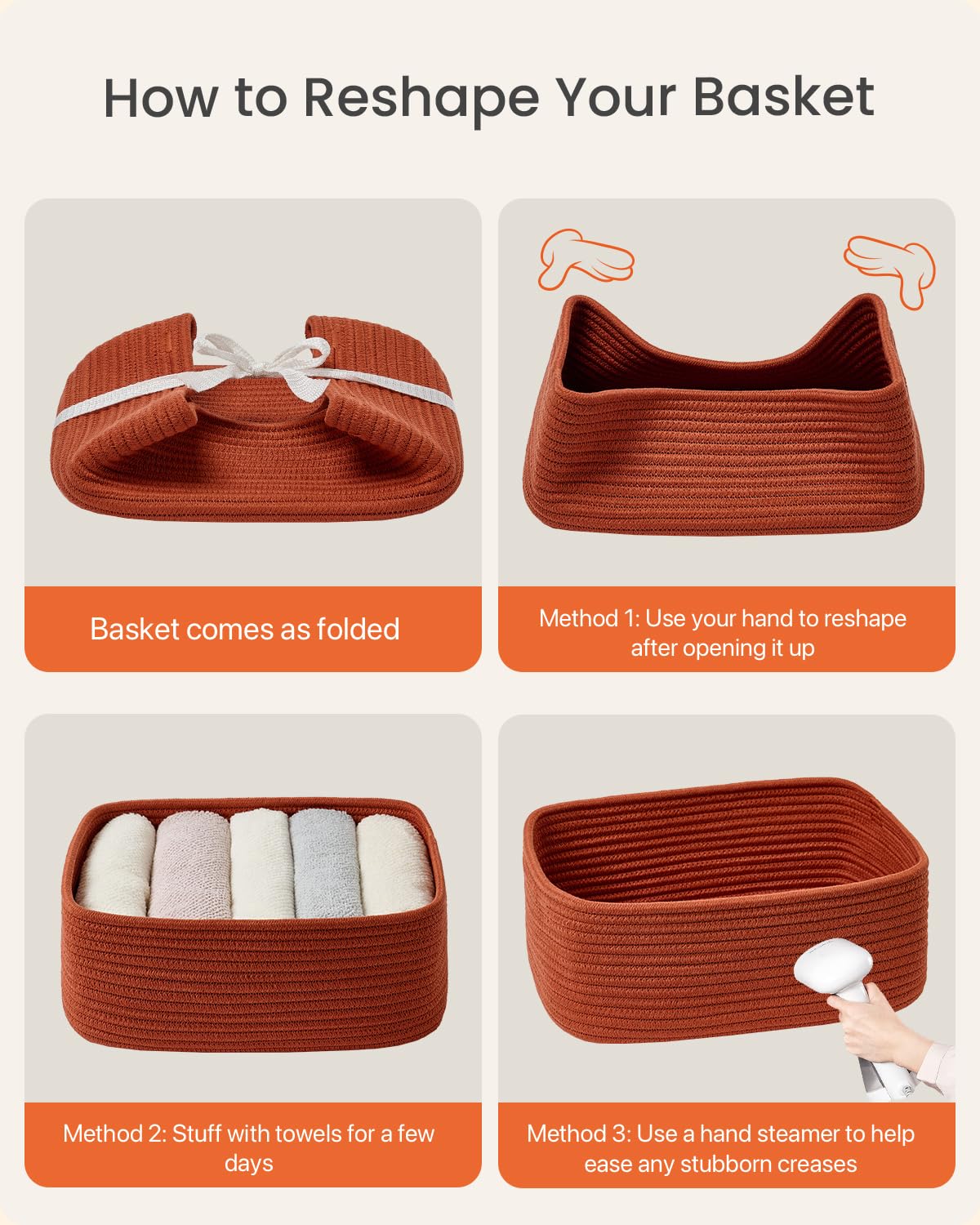 Small Woven Storage Basket for Organizing (3 Count)