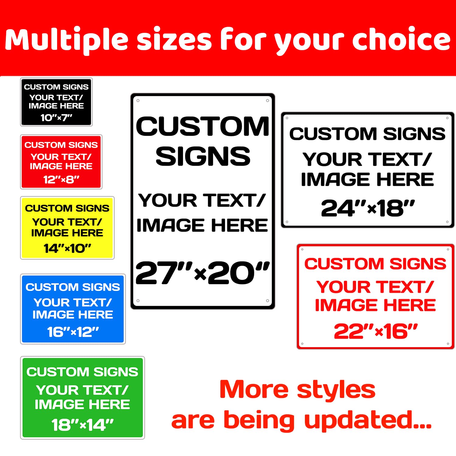 Custom Signs Aluminum Weatherproof Metal Sign Multiple Sizes Custom Personalized Text And picture Here