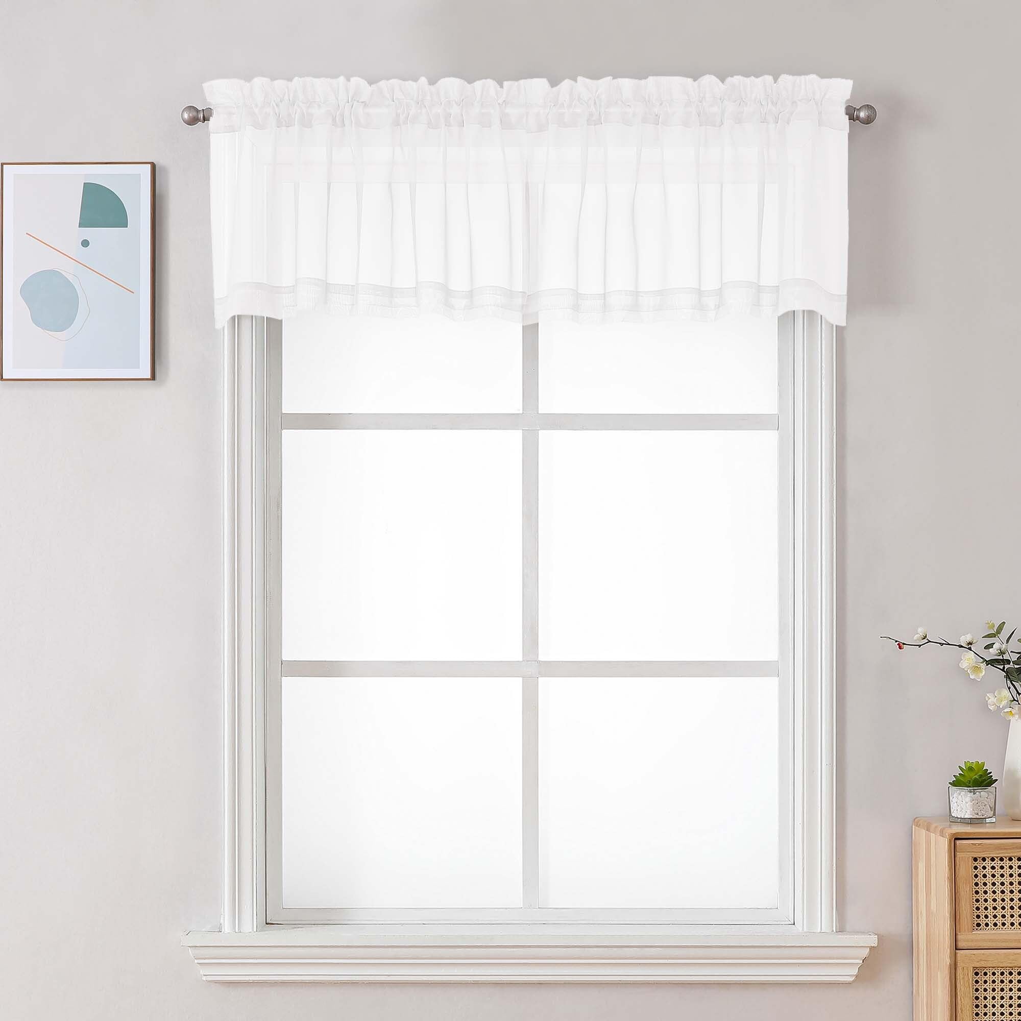 White Sheer Valances for Windows (2 Count)