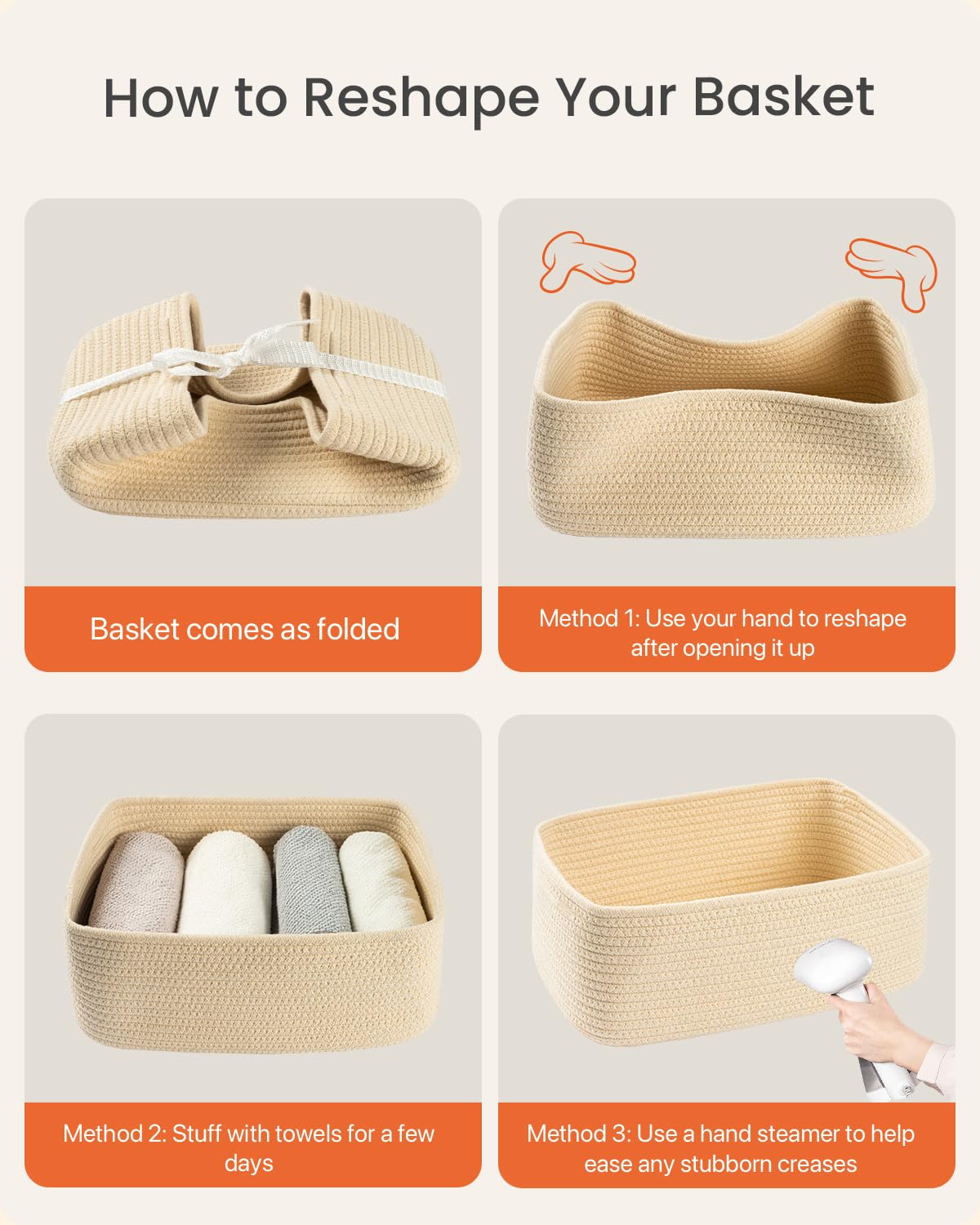 Small Woven Storage Basket for Organizing (3 Count)