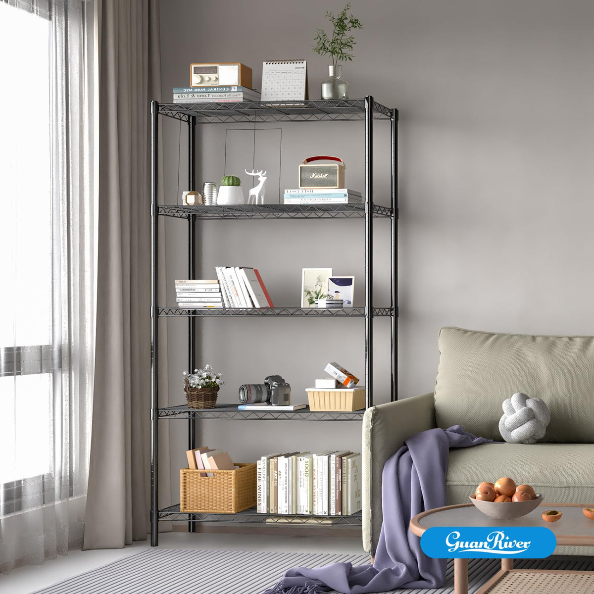 5 Shelf Adjustable Metal Wire Shelving