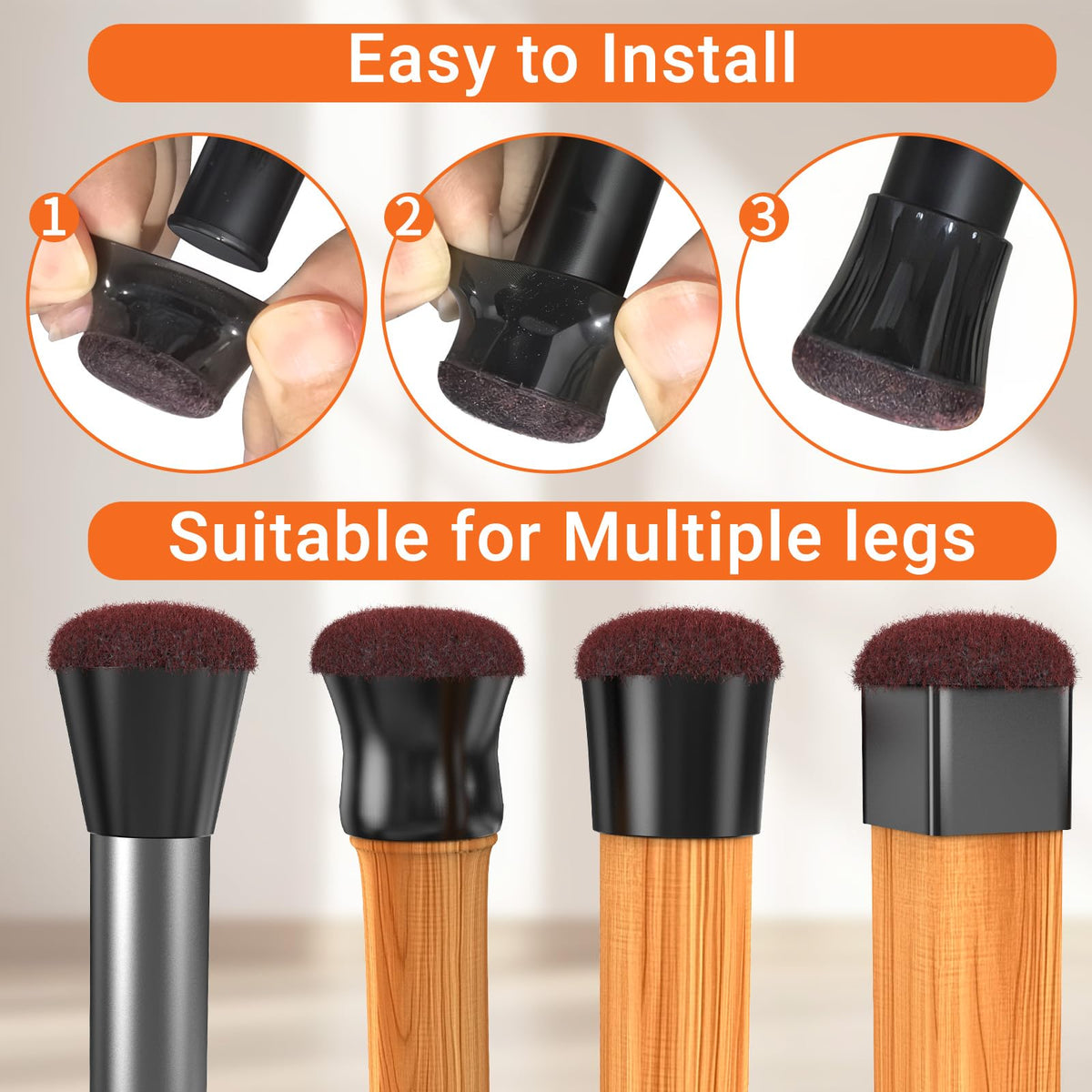 Chair Leg Floor Protectors for Hardwood Floors Extra Small 24pcs (24 Count)