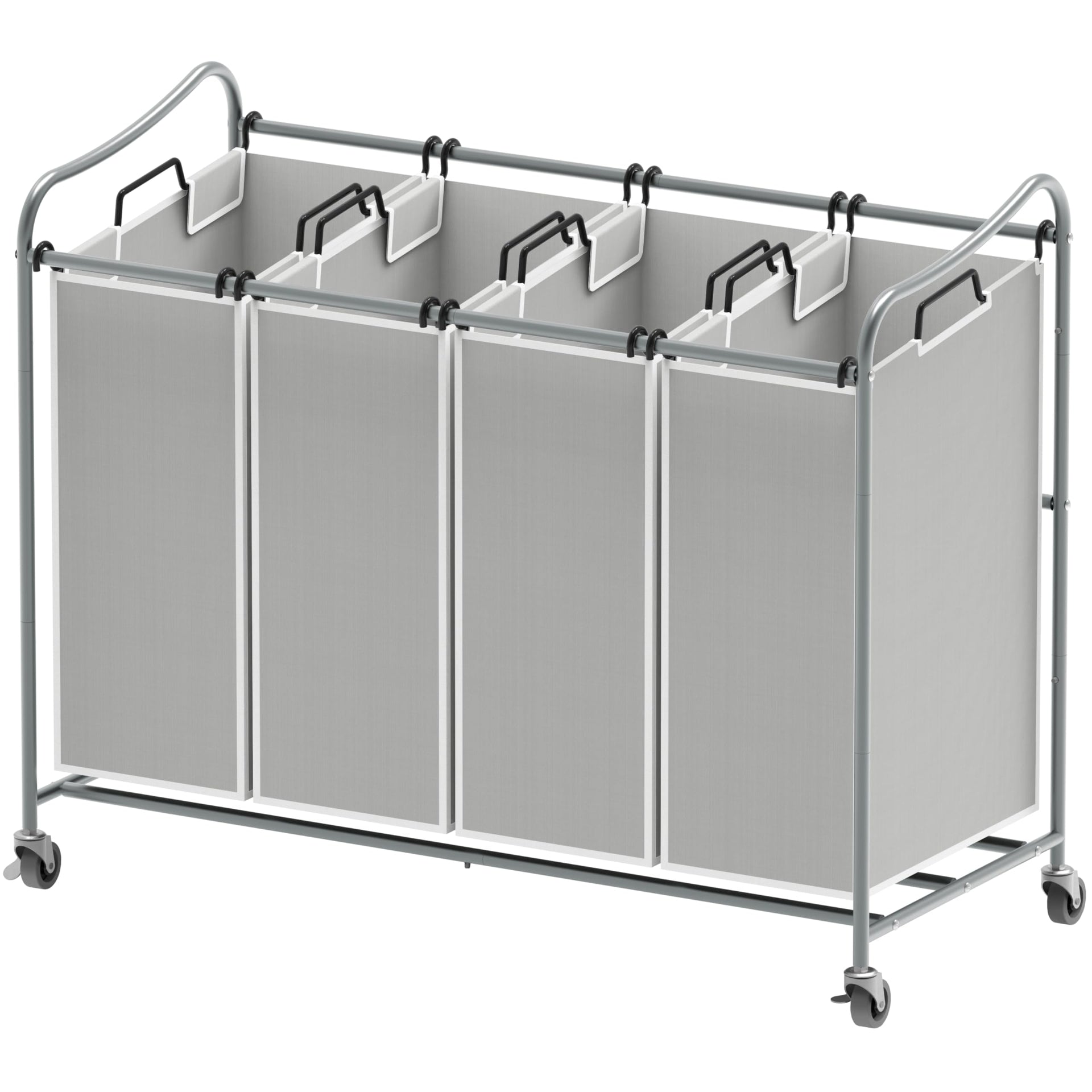 4 Bag Heavy Duty Laundry Sorter Rolling Cart