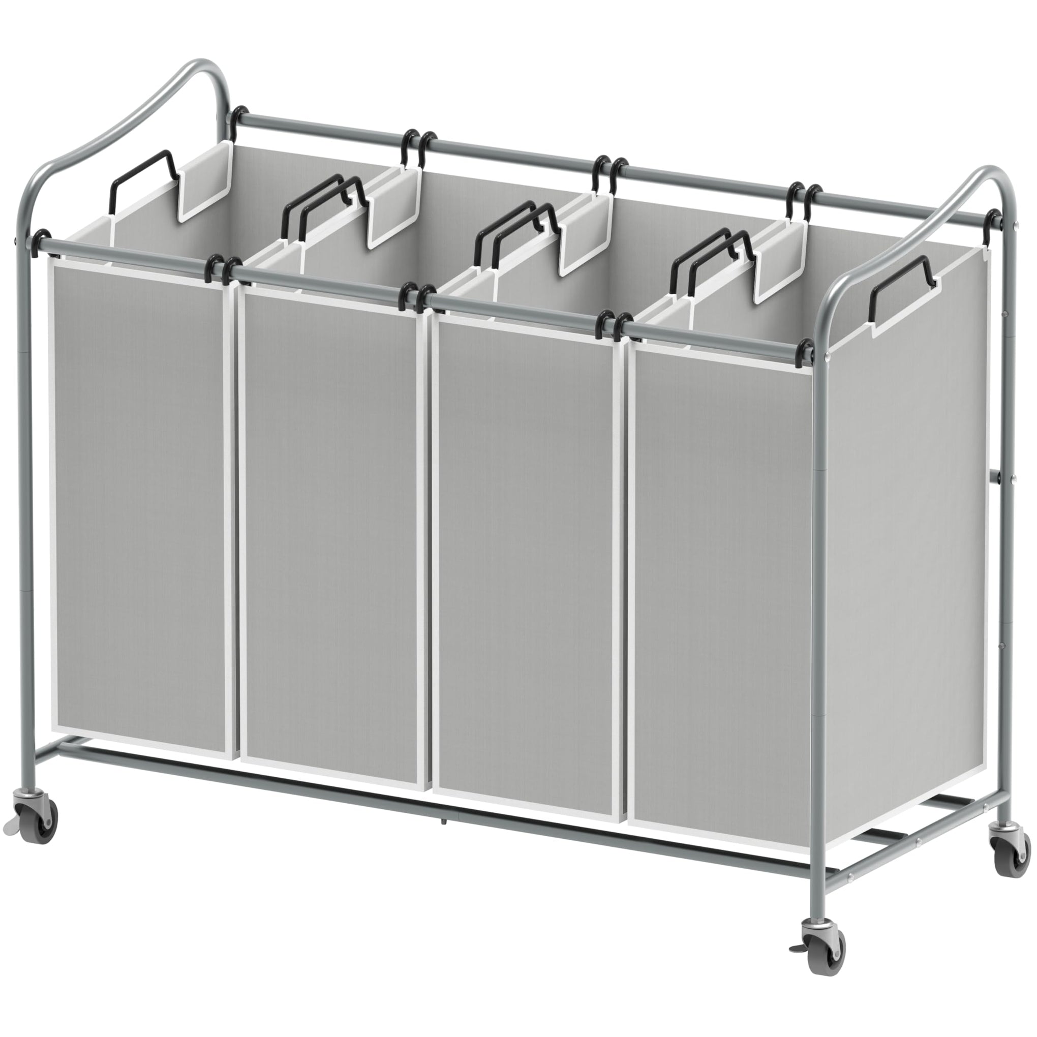 4 Bag Heavy Duty Laundry Sorter Rolling Cart