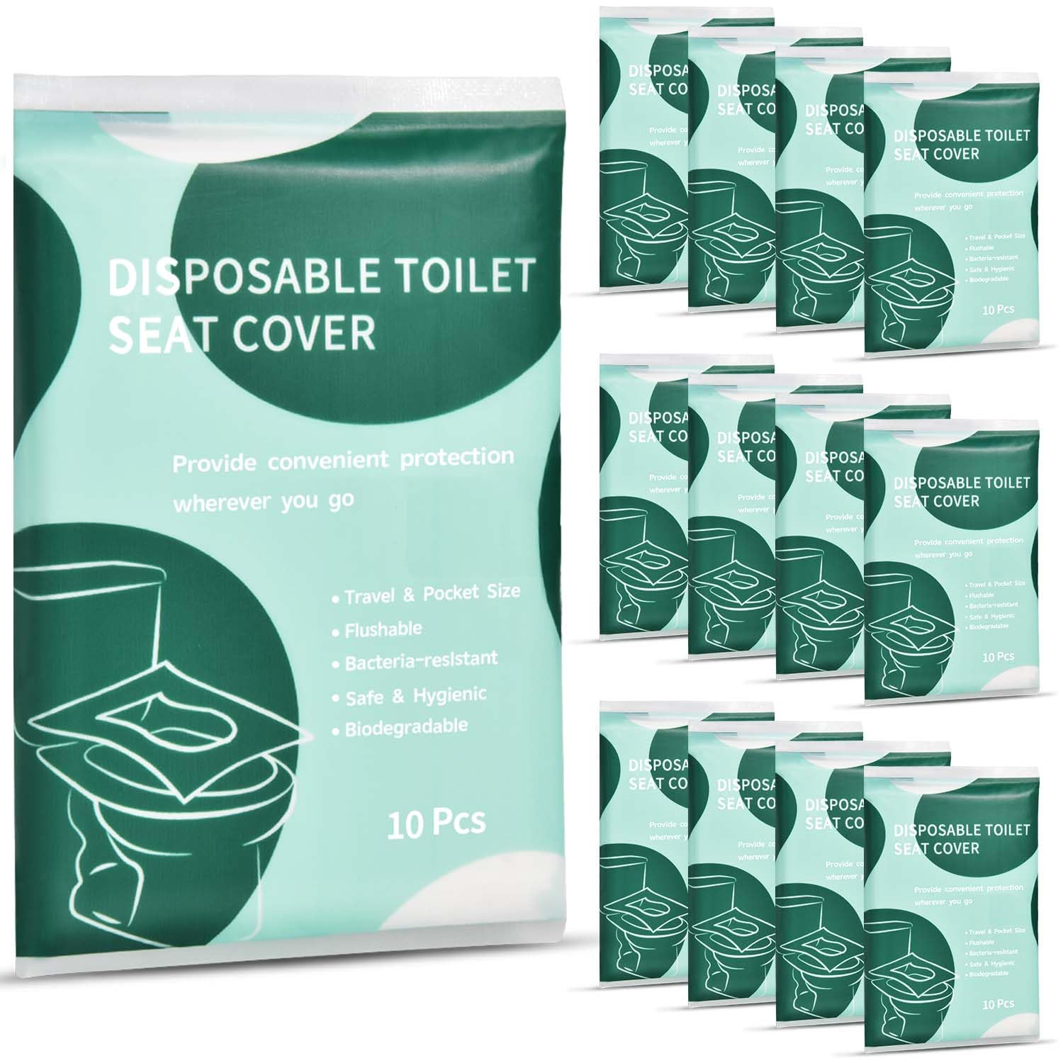 120 Pcs Disposable Flushable Paper Toilet Seat Covers Travel Supplies Essentials for Airplane