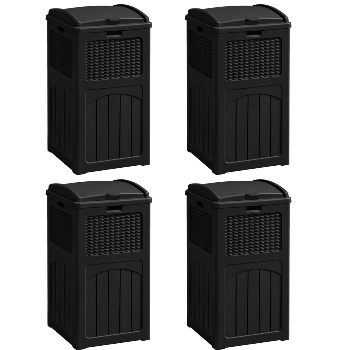33 Gallon Outdoor Trash Can with Lid (4 Count)