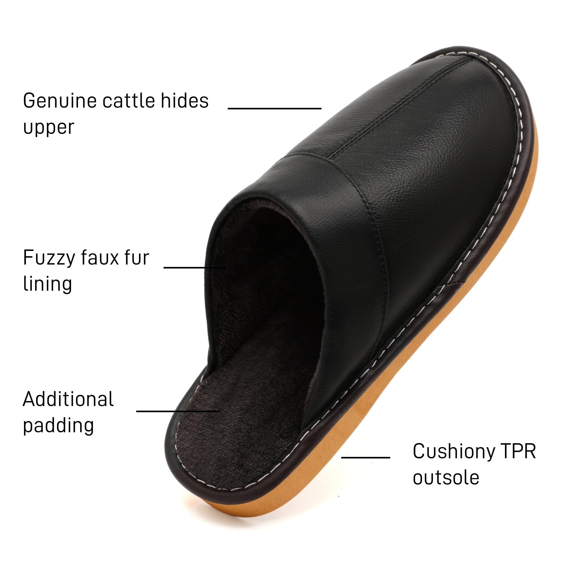 Genuine Leather Slippers for Women Men