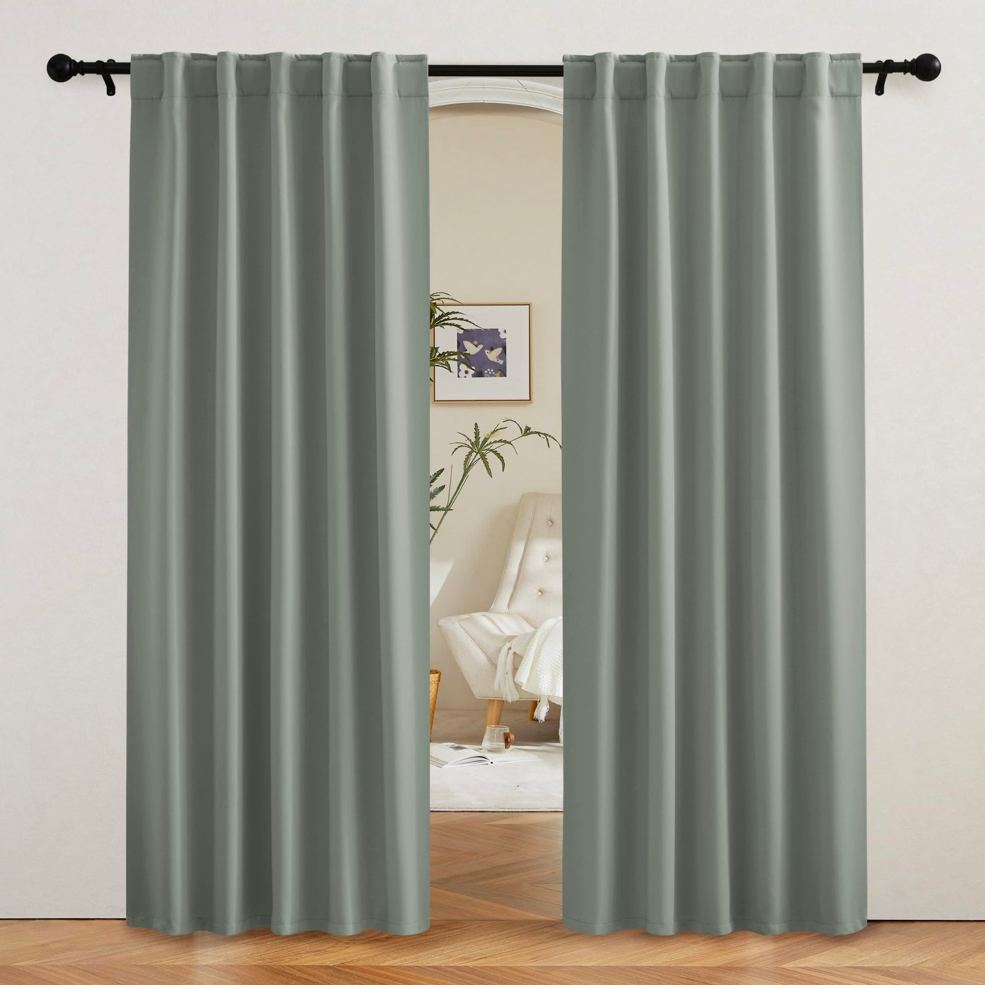 Blackout Curtains 80 inches Long for Bedroom Living Dining Room (2 Count)