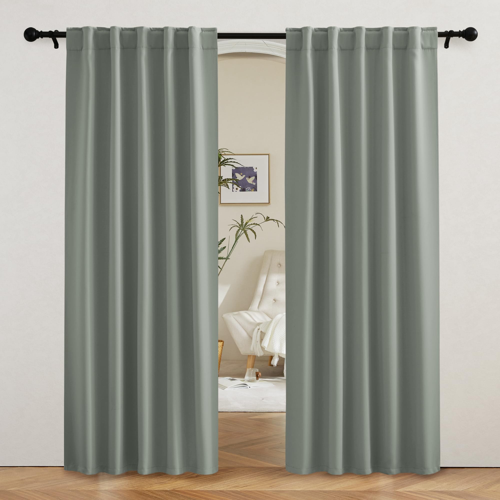 Blackout Curtains 80 inches Long for Bedroom Living Dining Room (2 Count)