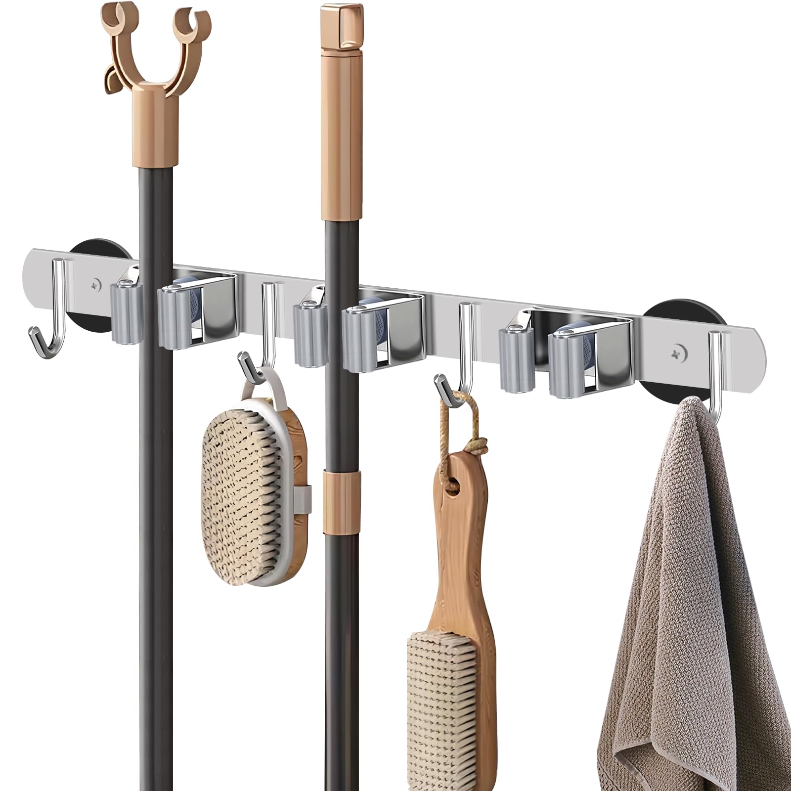 Heavy Duty Magnetic Storage Rack for Brooms and Mops