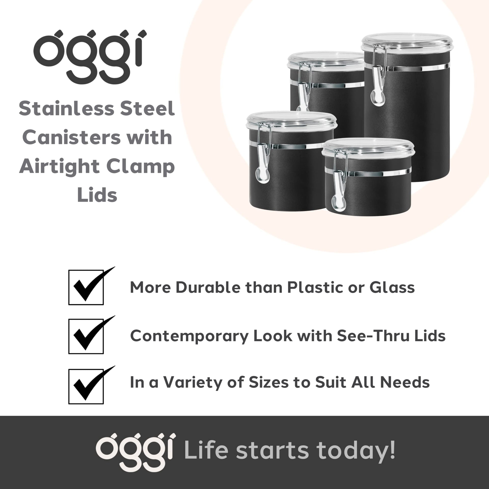 Stainless Steel Kitchen Canister 62 fl oz